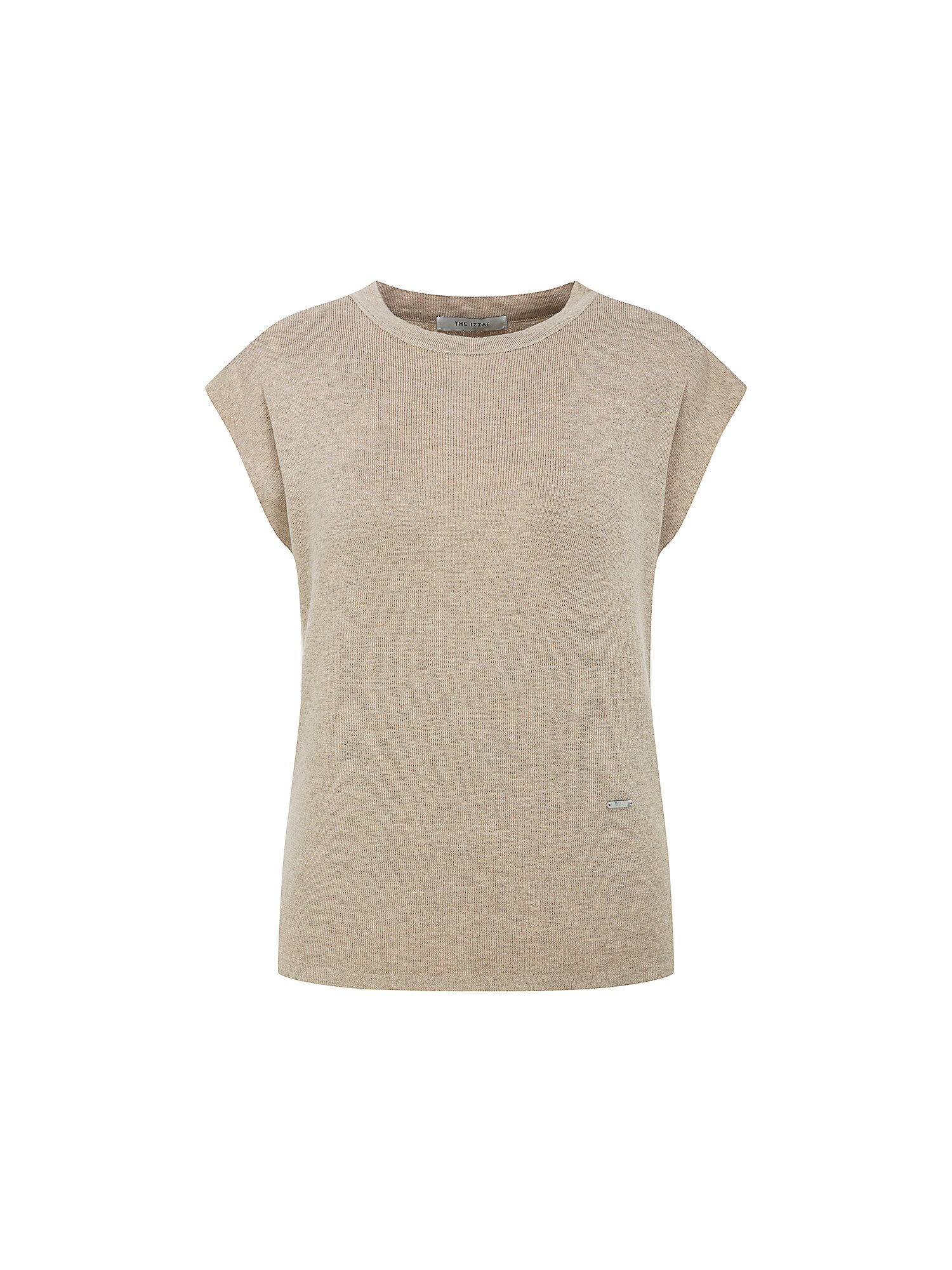 캡 슬리브 라운드넥 풀오버 니트 (BEIGE)