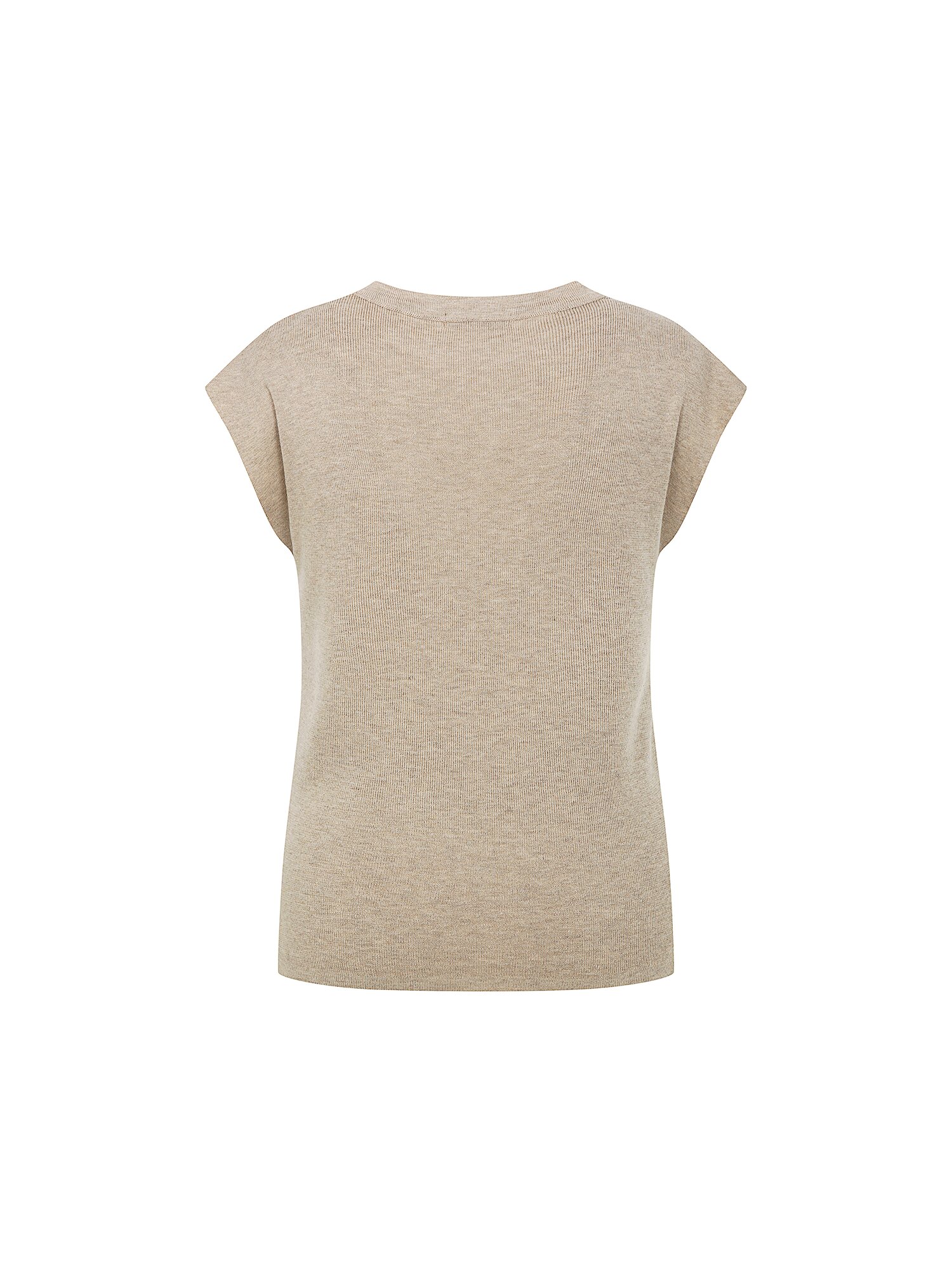 캡 슬리브 라운드넥 풀오버 니트 (BEIGE)