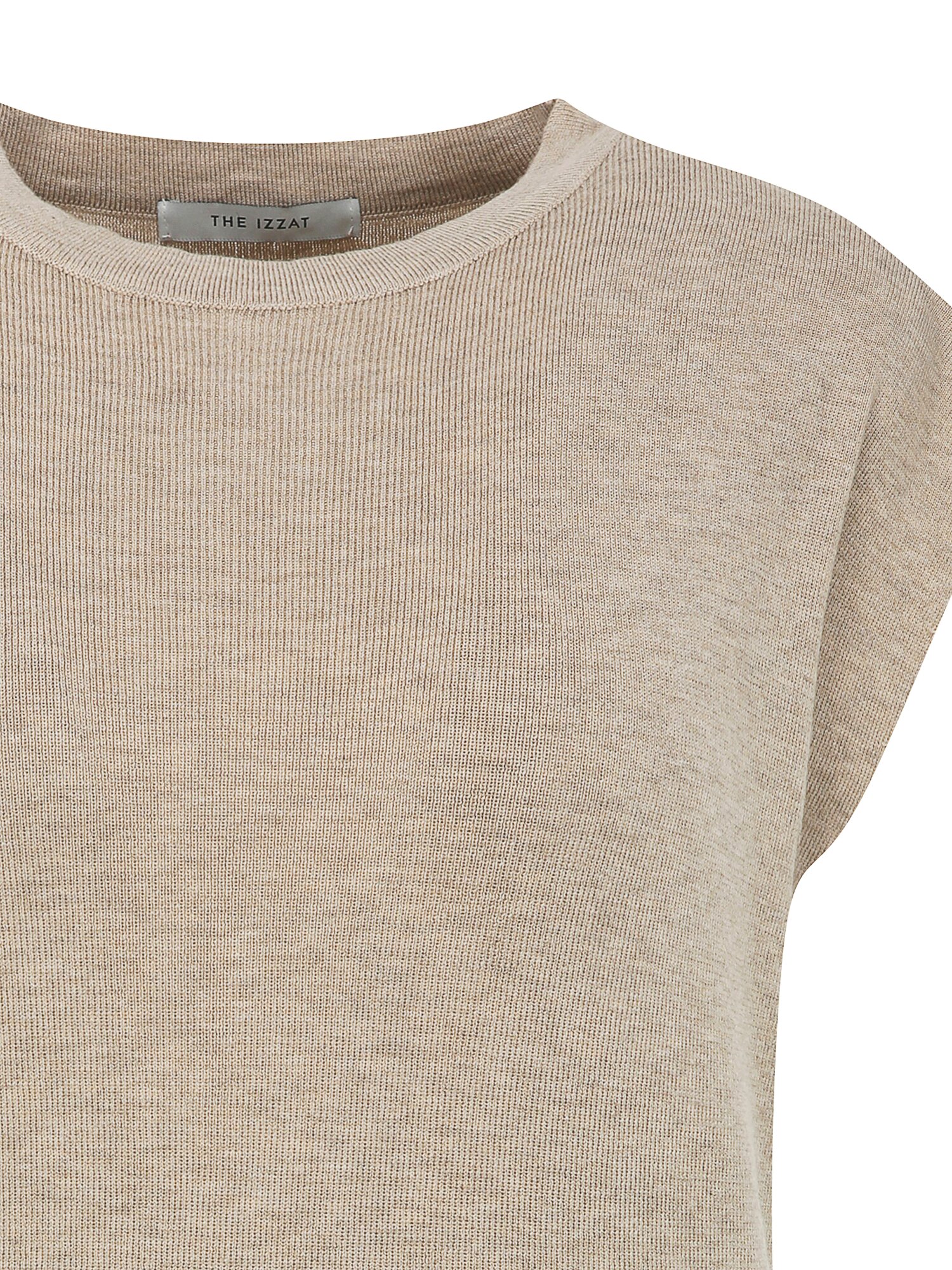 캡 슬리브 라운드넥 풀오버 니트 (BEIGE)