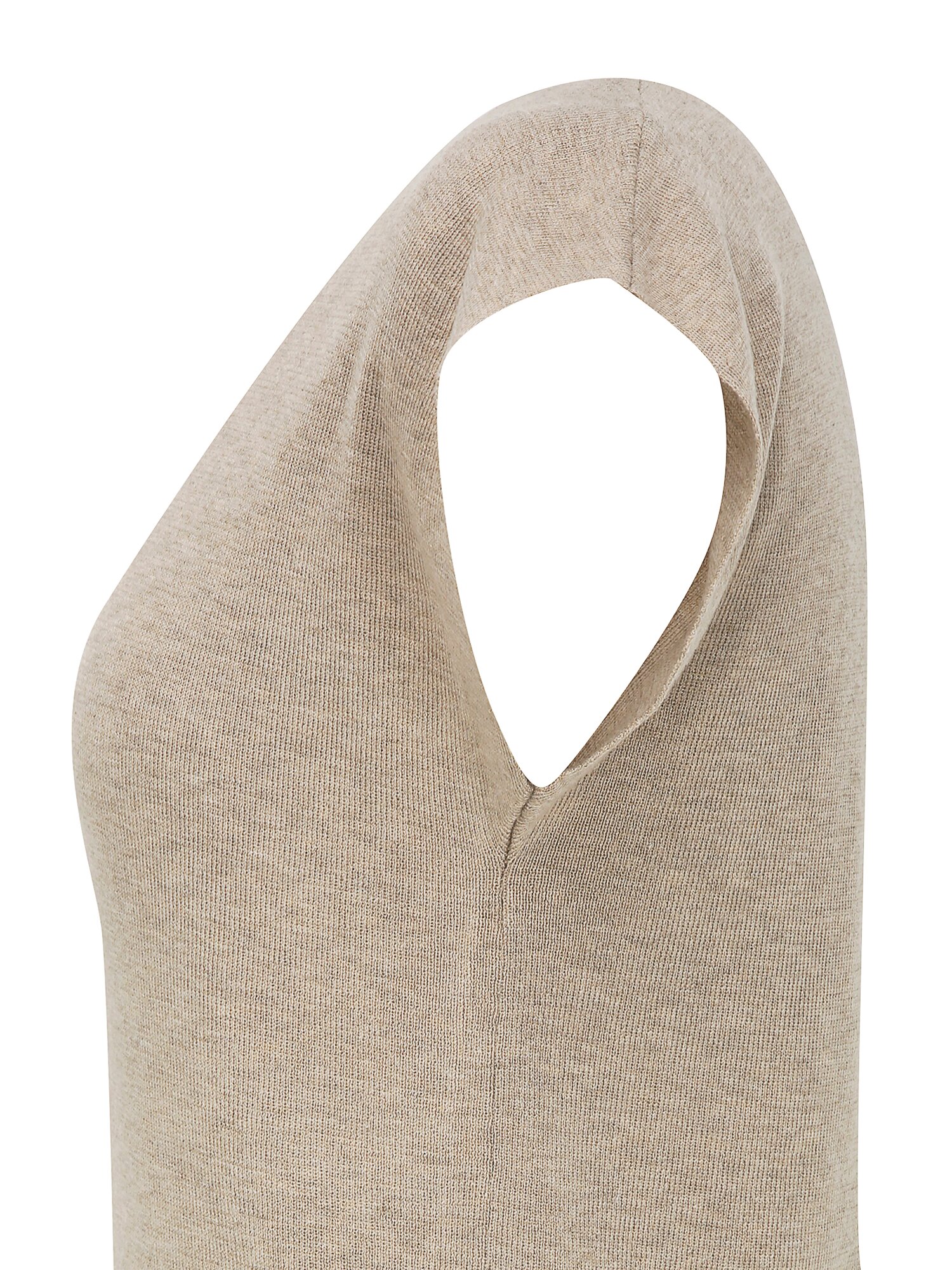 캡 슬리브 라운드넥 풀오버 니트 (BEIGE)