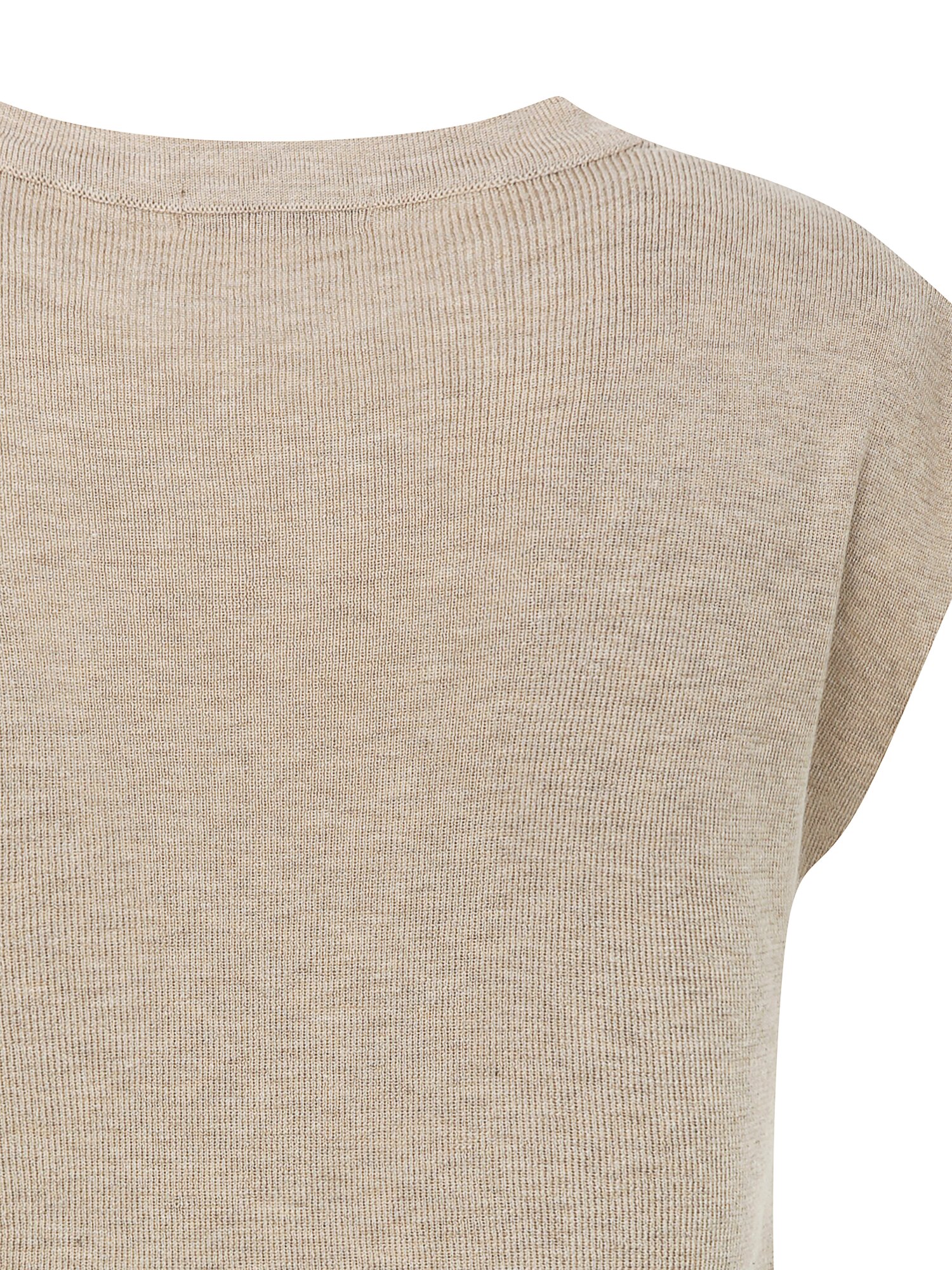 캡 슬리브 라운드넥 풀오버 니트 (BEIGE)