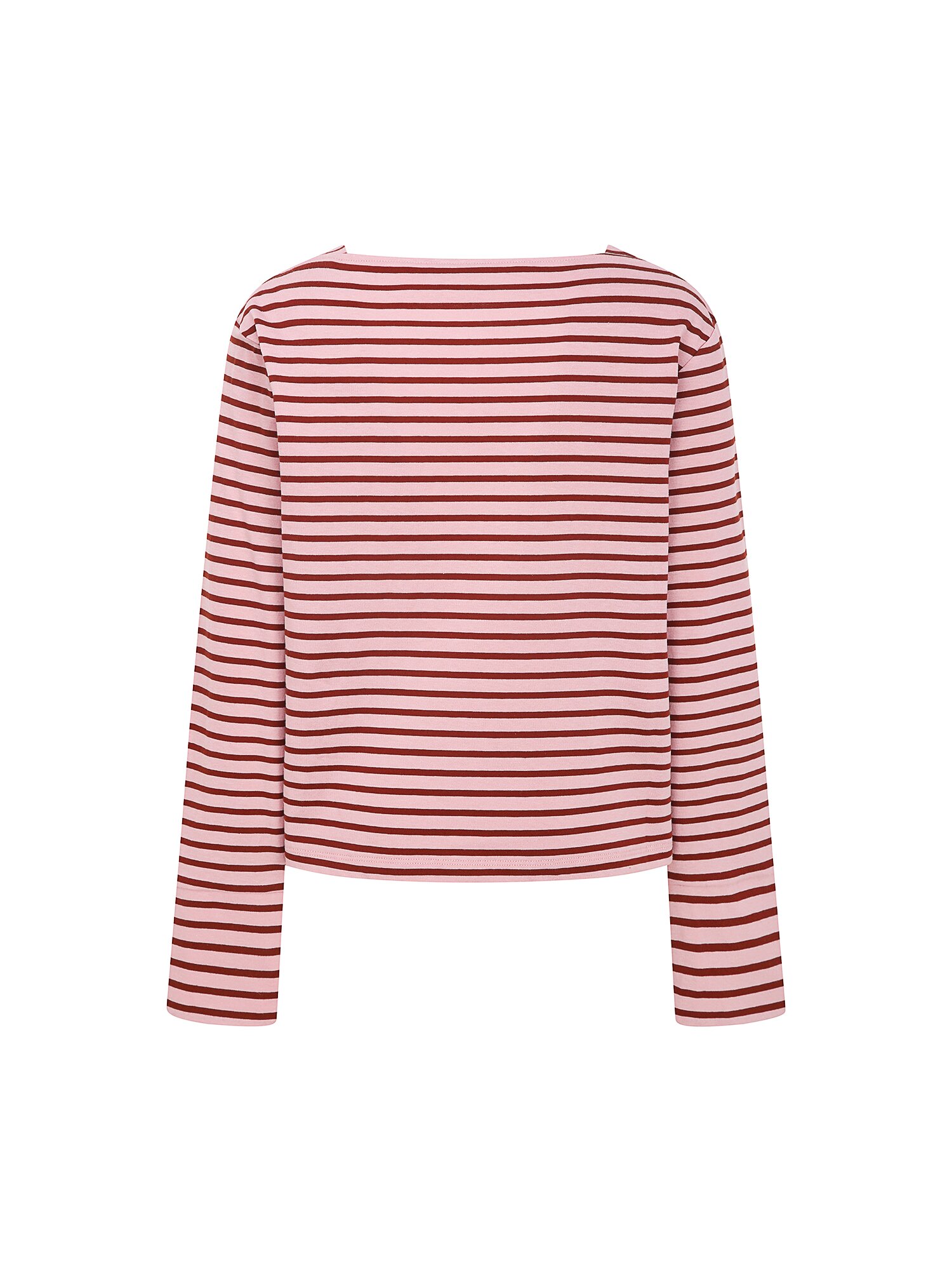 코튼 스트라이프 보트넥 티셔츠 (STRIPE PINK)