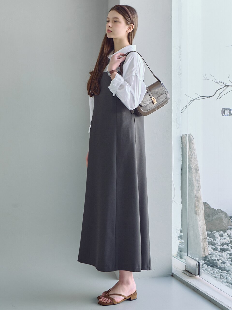 Lay belt strap dress_3 Colors