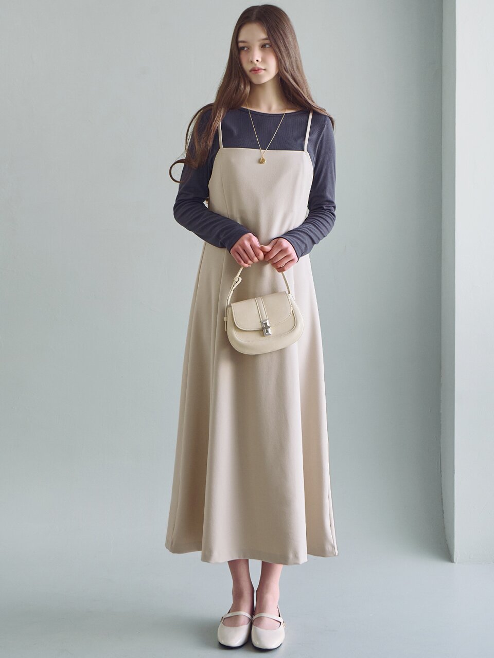 Lay belt strap dress_3 Colors