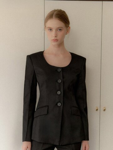 Deep U-neck Jacket / Black(2color)