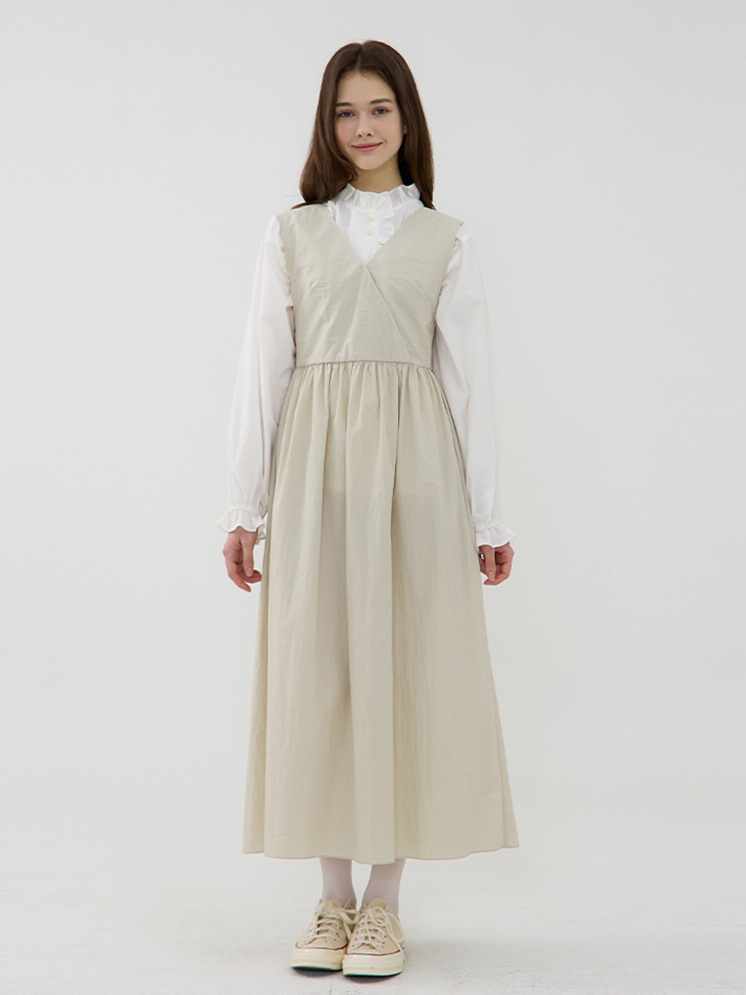 Cantabile Balloon Dress - Beige