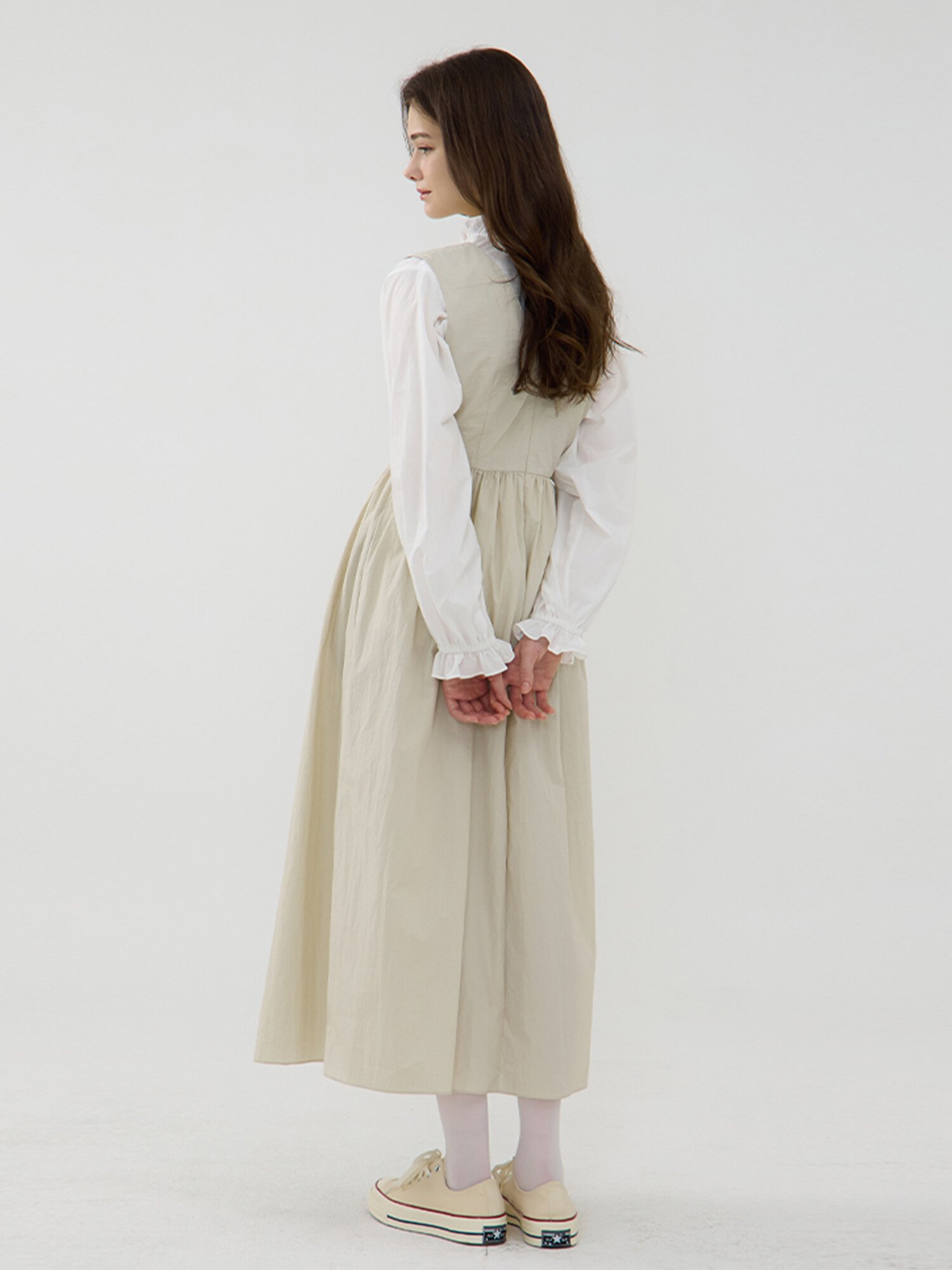 Cantabile Balloon Dress - Beige