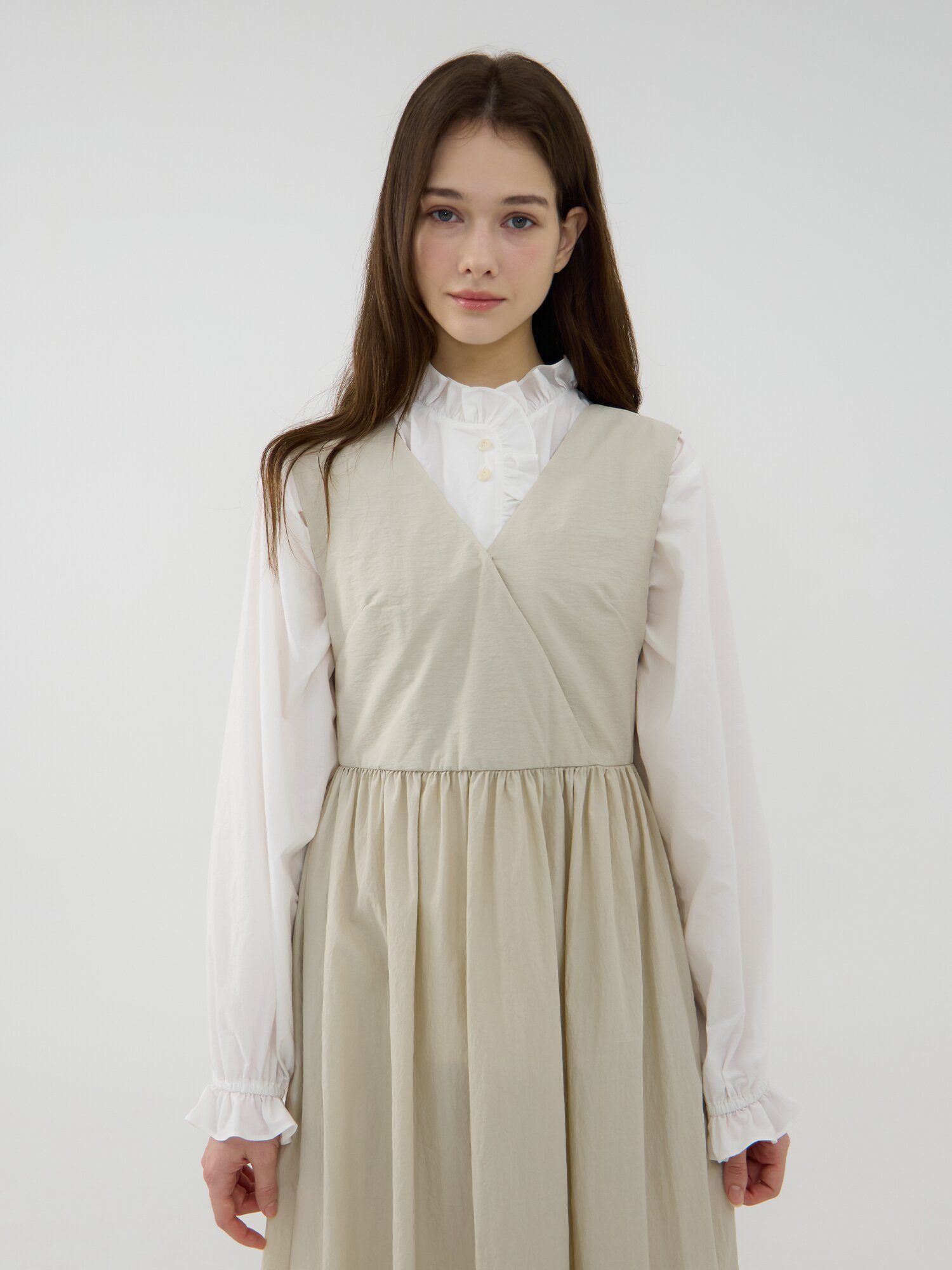 Cantabile Balloon Dress - Beige