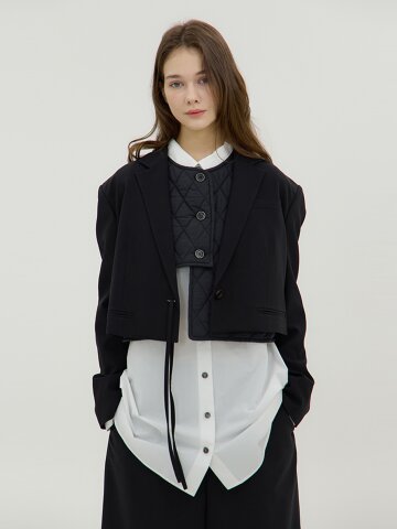 페르마트 크롭 자켓 - 블랙