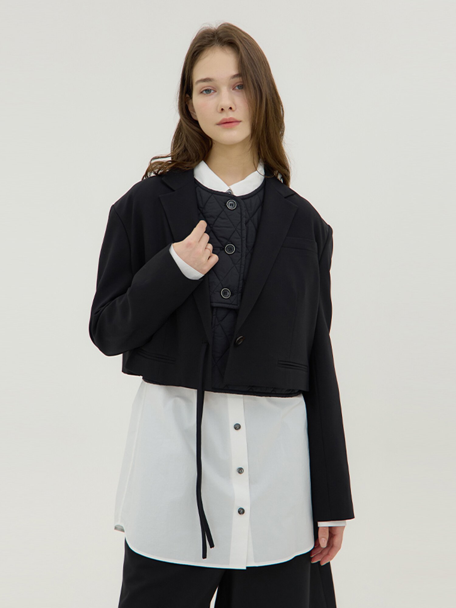 Fermata Crop Jacket - Black