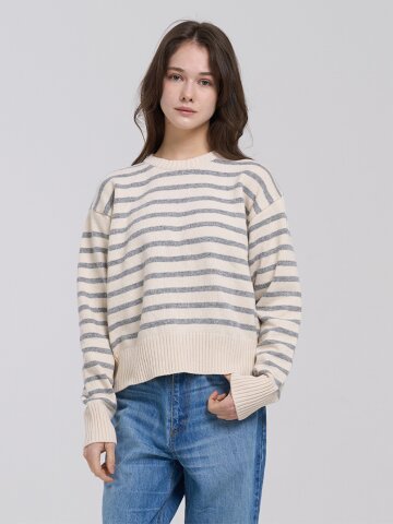 프렐류드 오버핏 니트 - 그레이