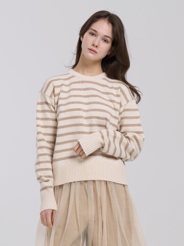 프렐류드 오버핏 니트 - 베이지