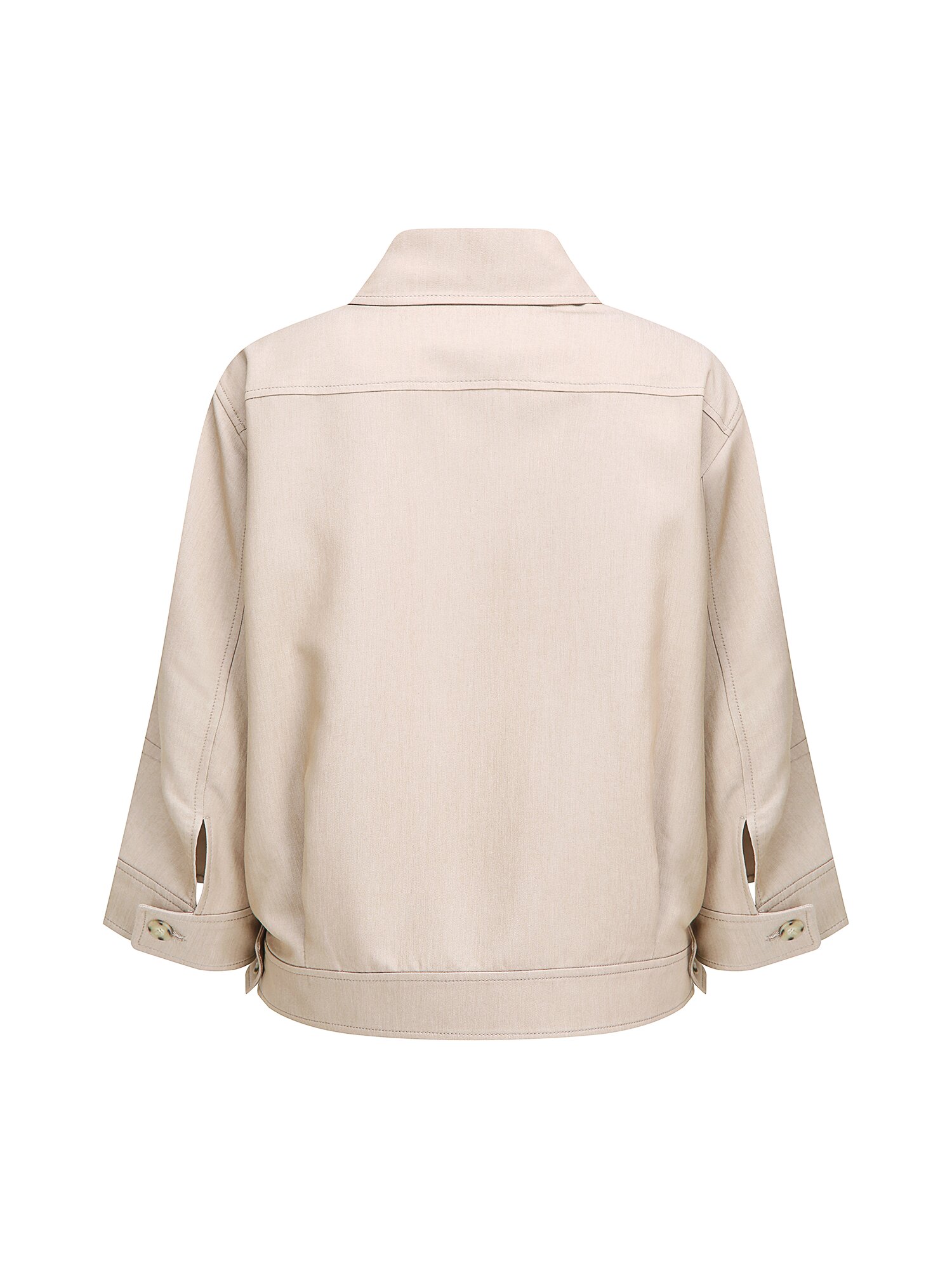 플랩 포켓 롤업 셔츠 재킷 (BEIGE)