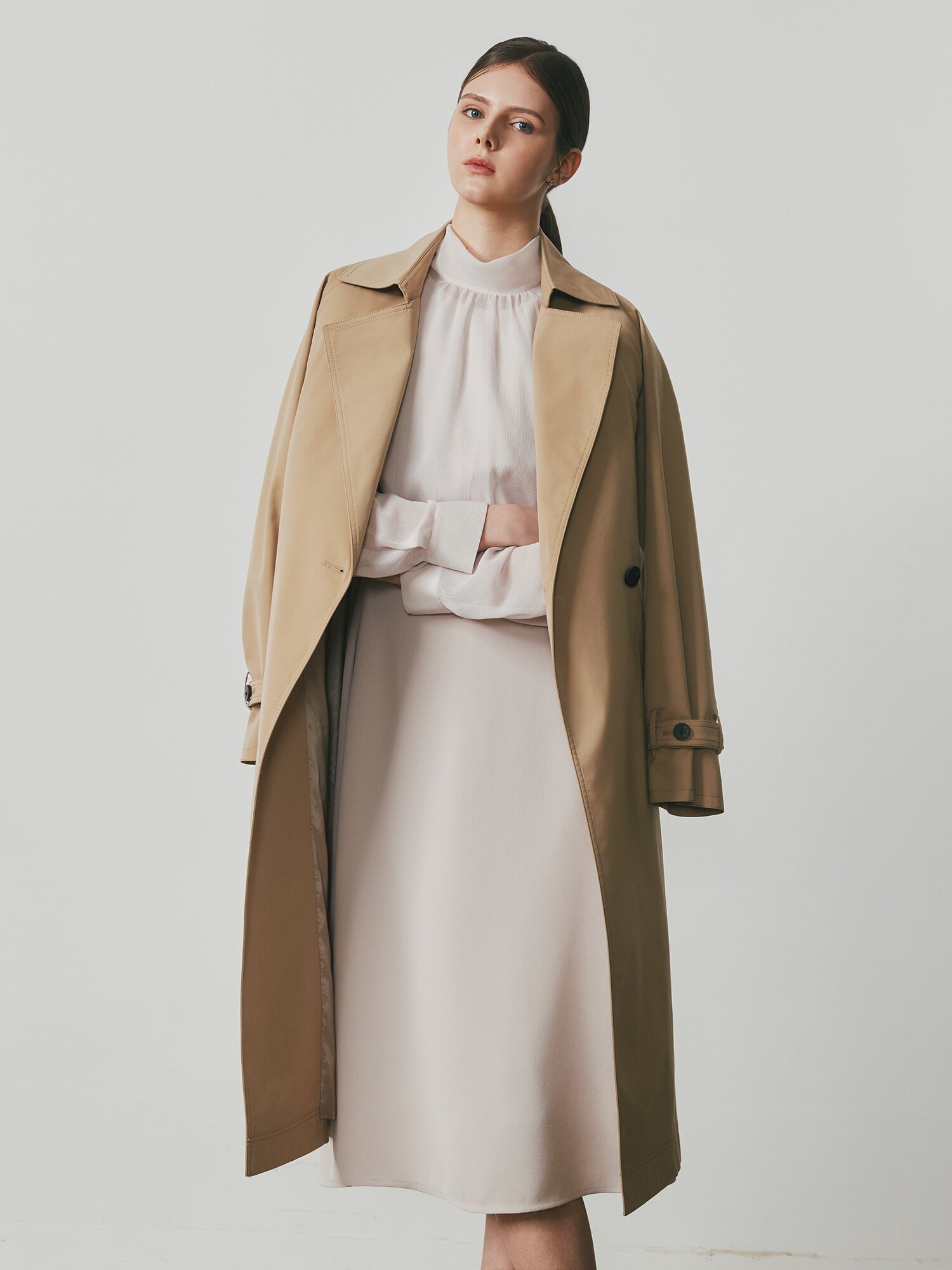 플레어 원피스 +블라우스 세트 (PINK)