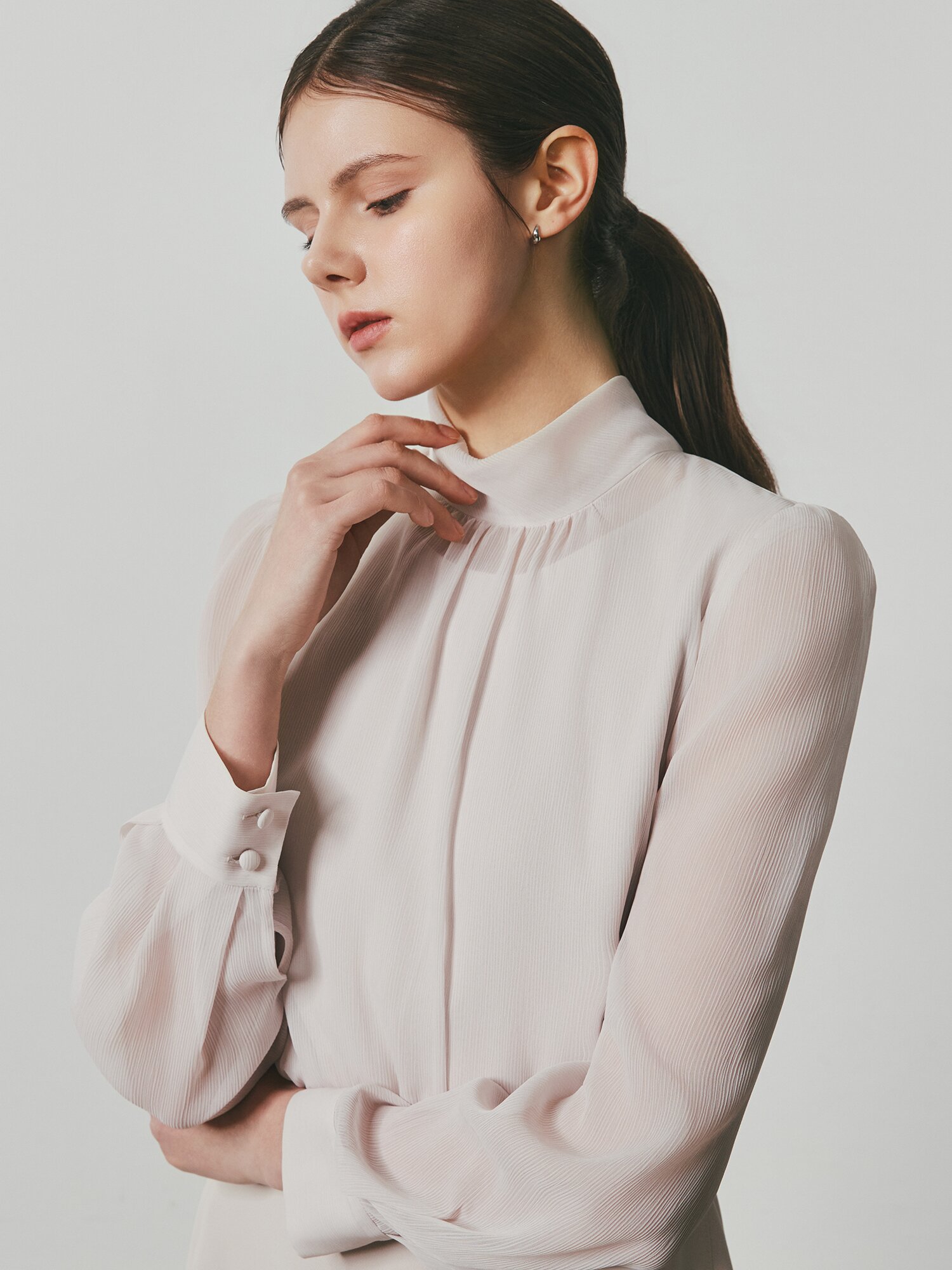 플레어 원피스 +블라우스 세트 (PINK)