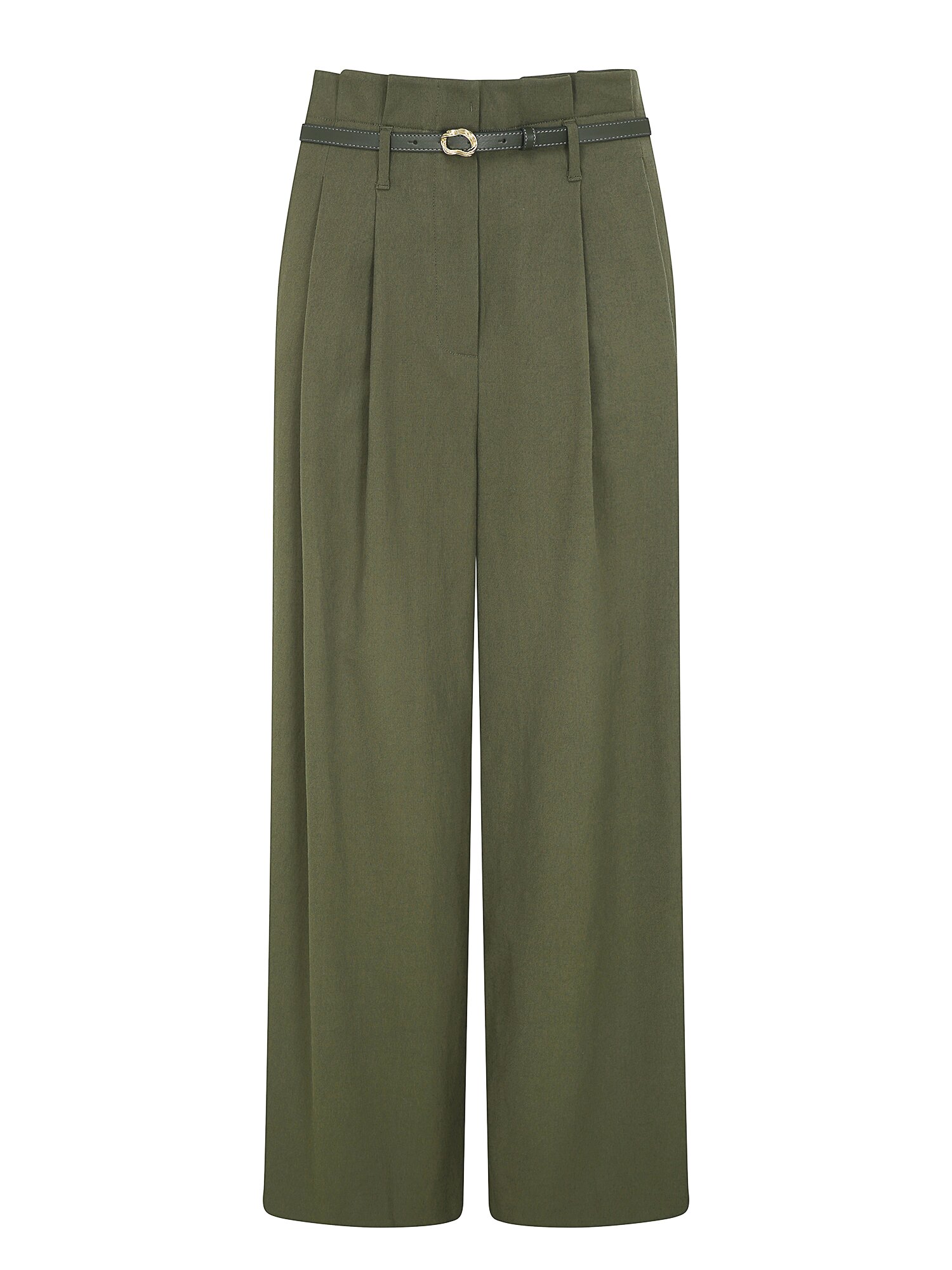 린넨 투턱 퀼로트 팬츠 (KHAKI)