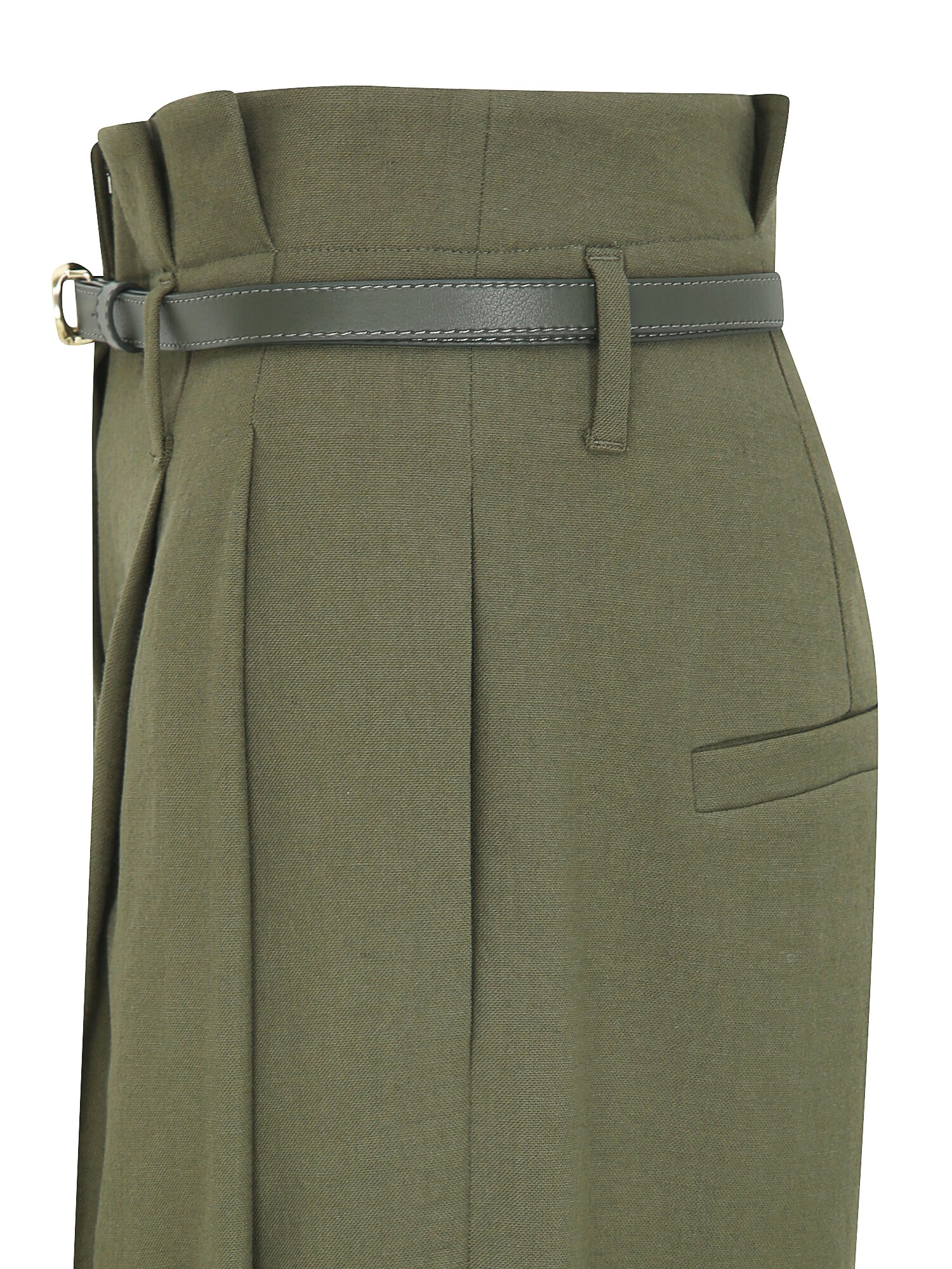 린넨 투턱 퀼로트 팬츠 (KHAKI)