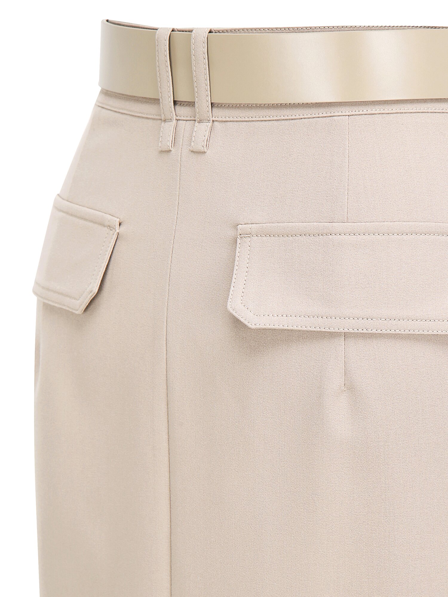 사이드 버튼 슬릿 펜슬 스커트 (BEIGE)