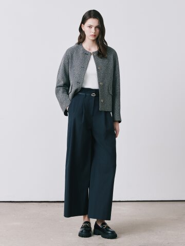 린넨 투턱 퀼로트 팬츠 