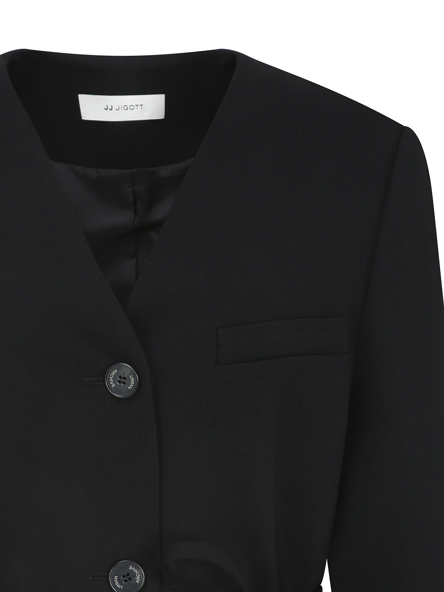 루즈핏 브이넥 싱글 재킷 (BLACK)