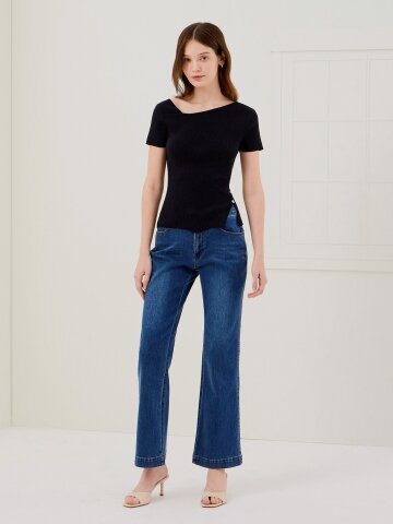 스판 워싱 부츠컷 데님 팬츠 