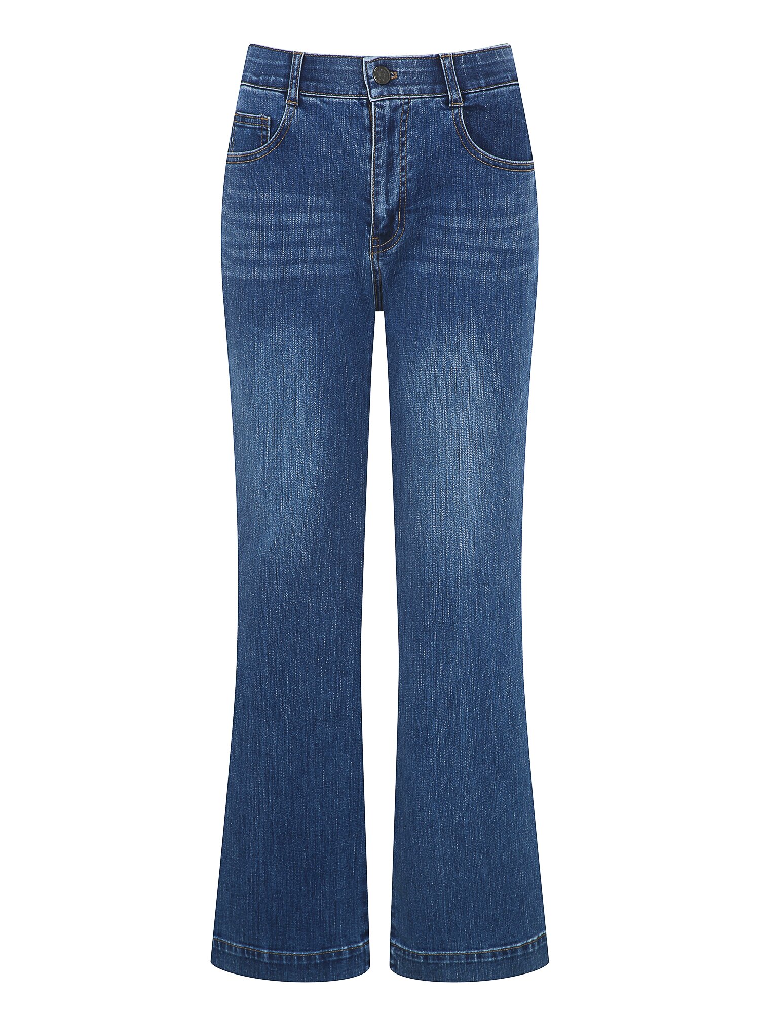 스판 워싱 부츠컷 데님 팬츠 (BLUE)