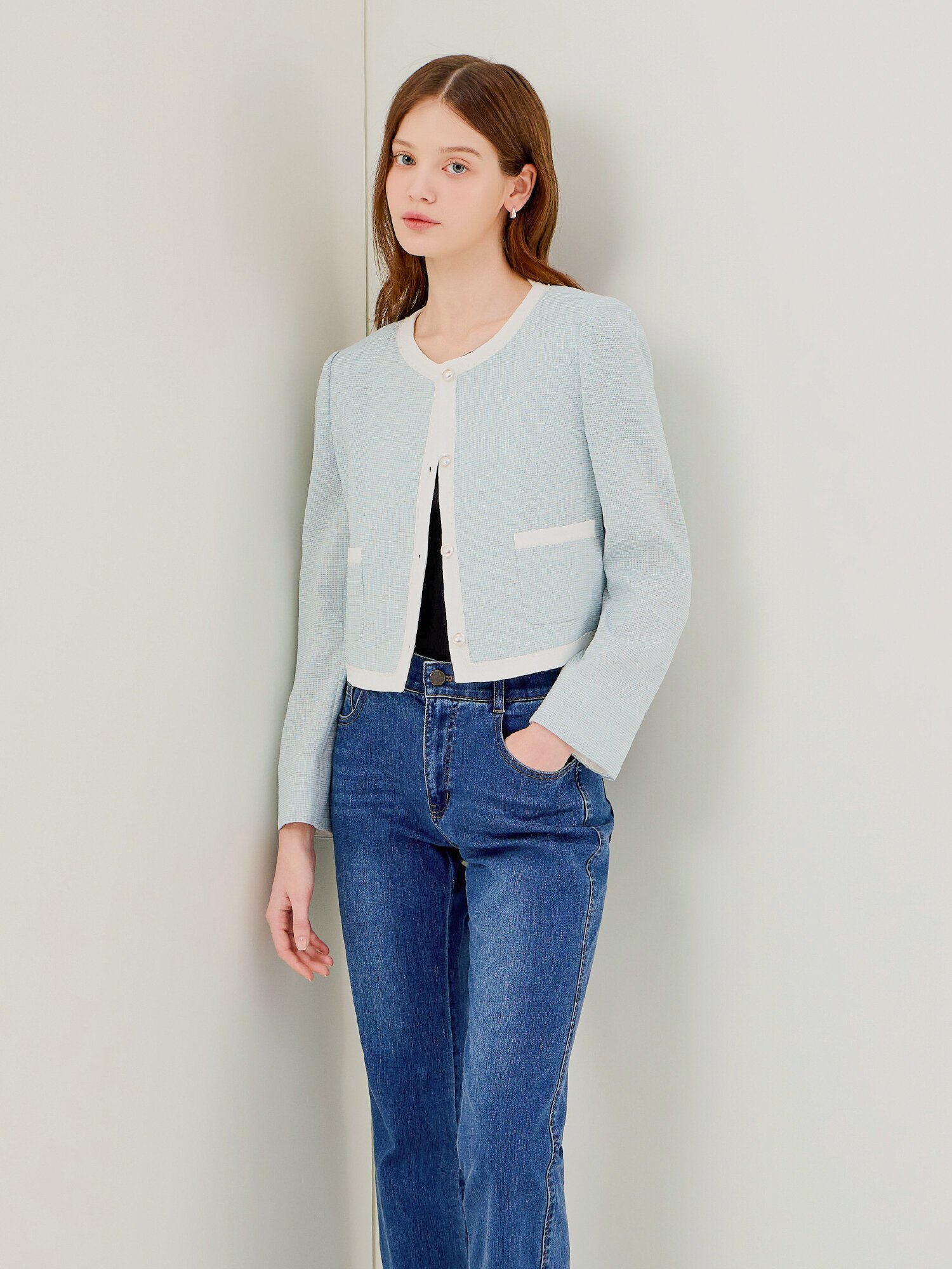 스판 워싱 부츠컷 데님 팬츠 (BLUE)