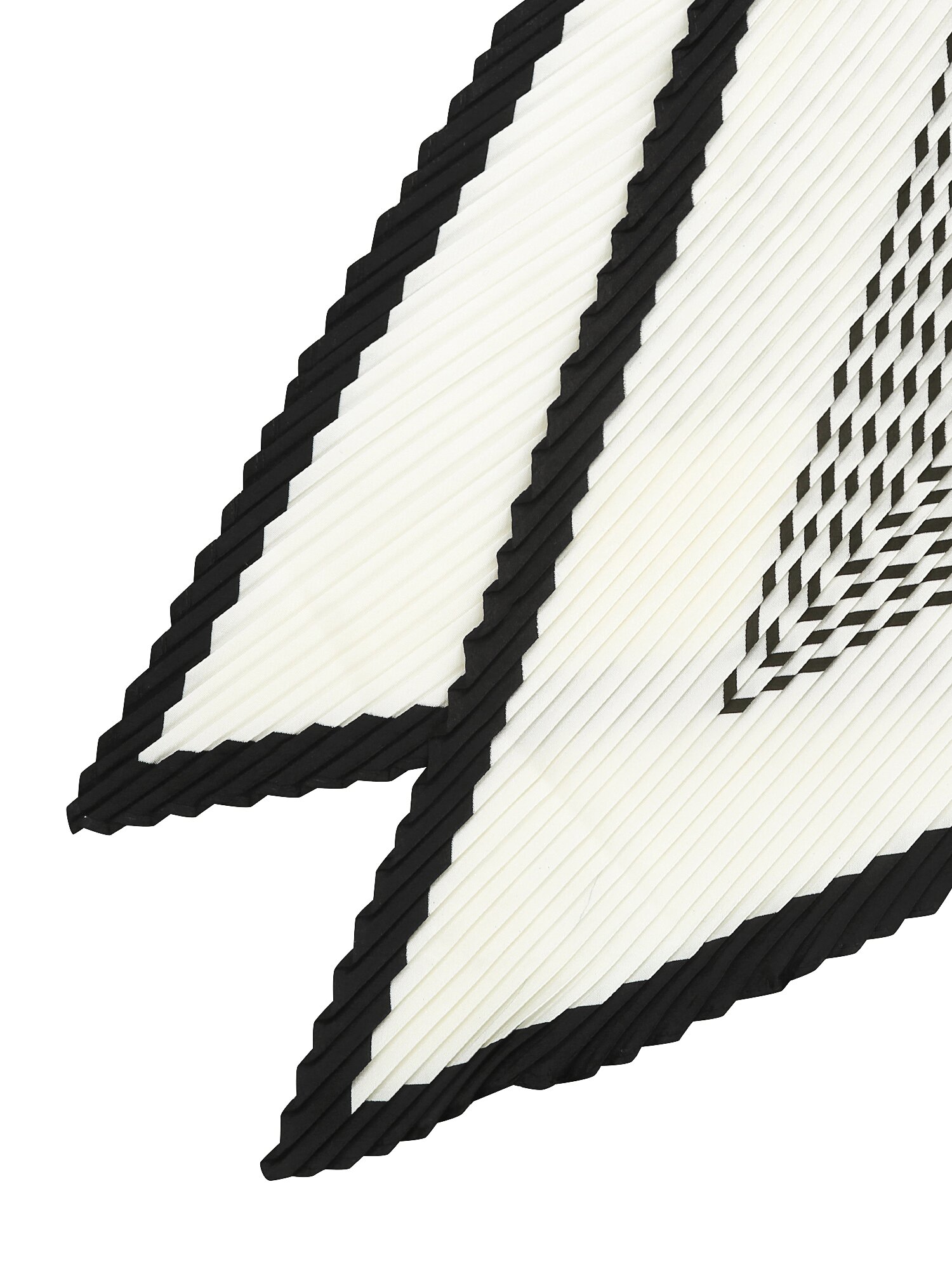 기하학 배색 플리츠 스카프 (PRINT IVORY)