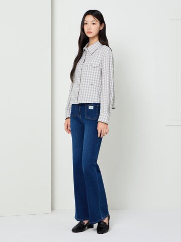 패치 포켓 일자핏 데님 팬츠 