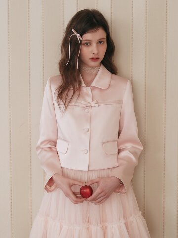 4/2예약배송_Cest_Pink satin short jacket