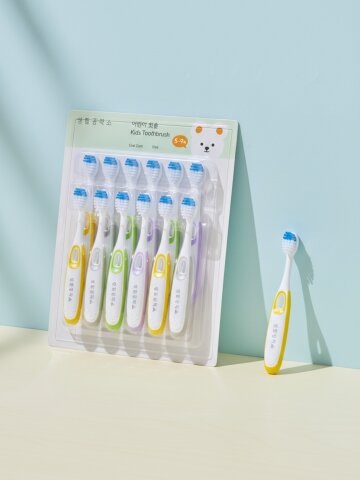 생활공작소 저자극 어린이 칫솔 12개입 둥근모 5~9세용