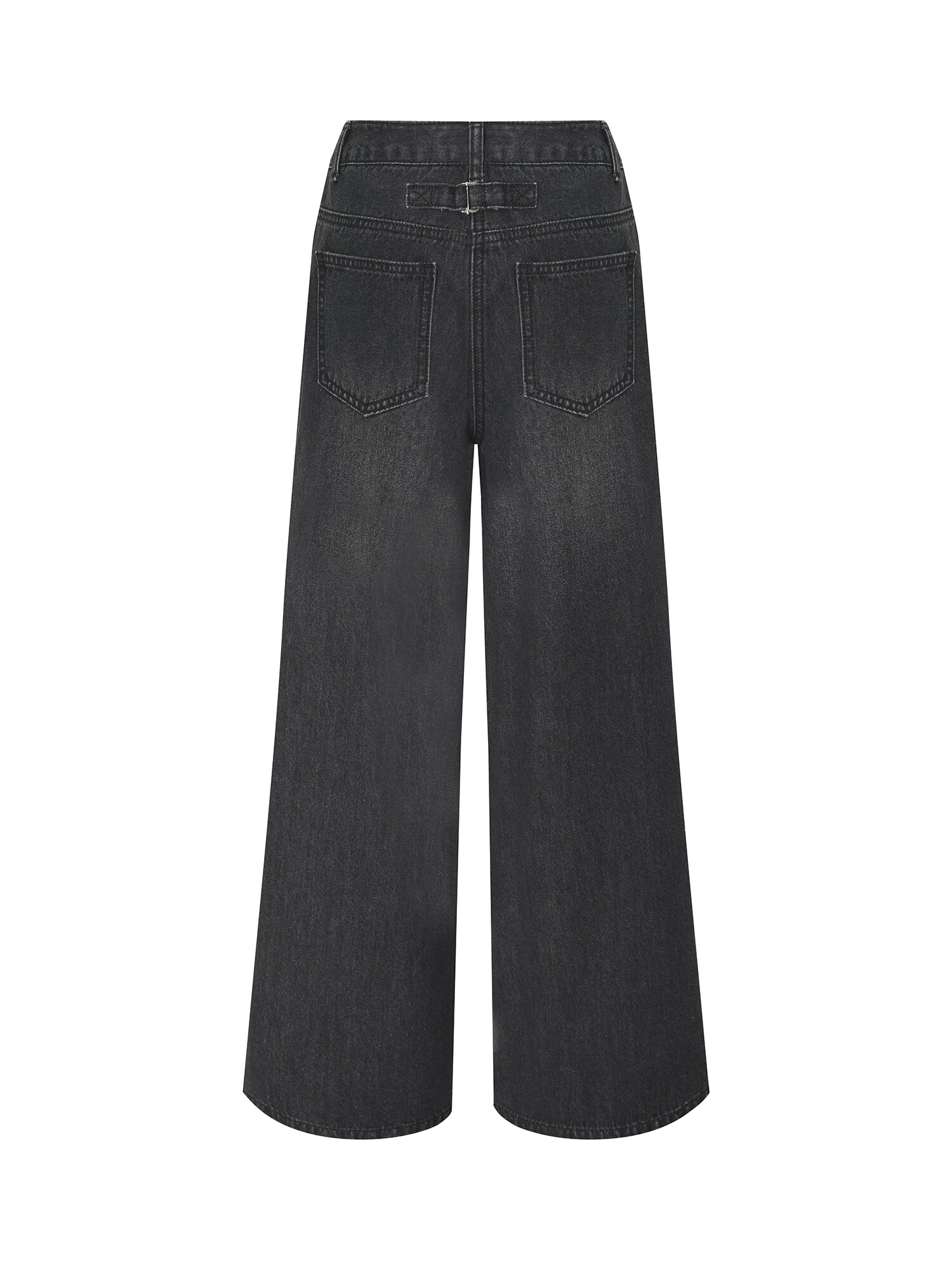 와이드핏 백 스트랩 데님팬츠 (BLACK)