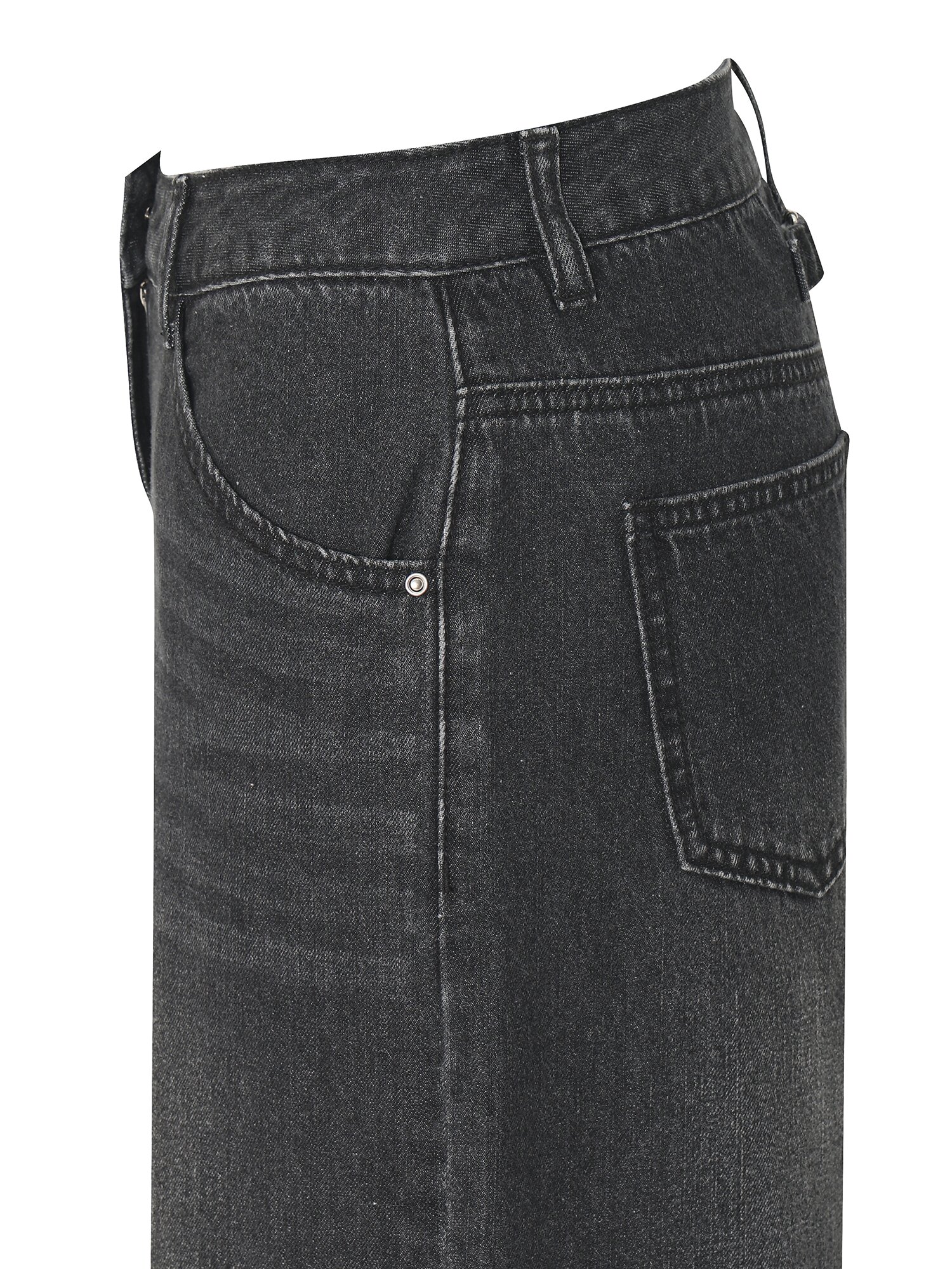 와이드핏 백 스트랩 데님팬츠 (BLACK)