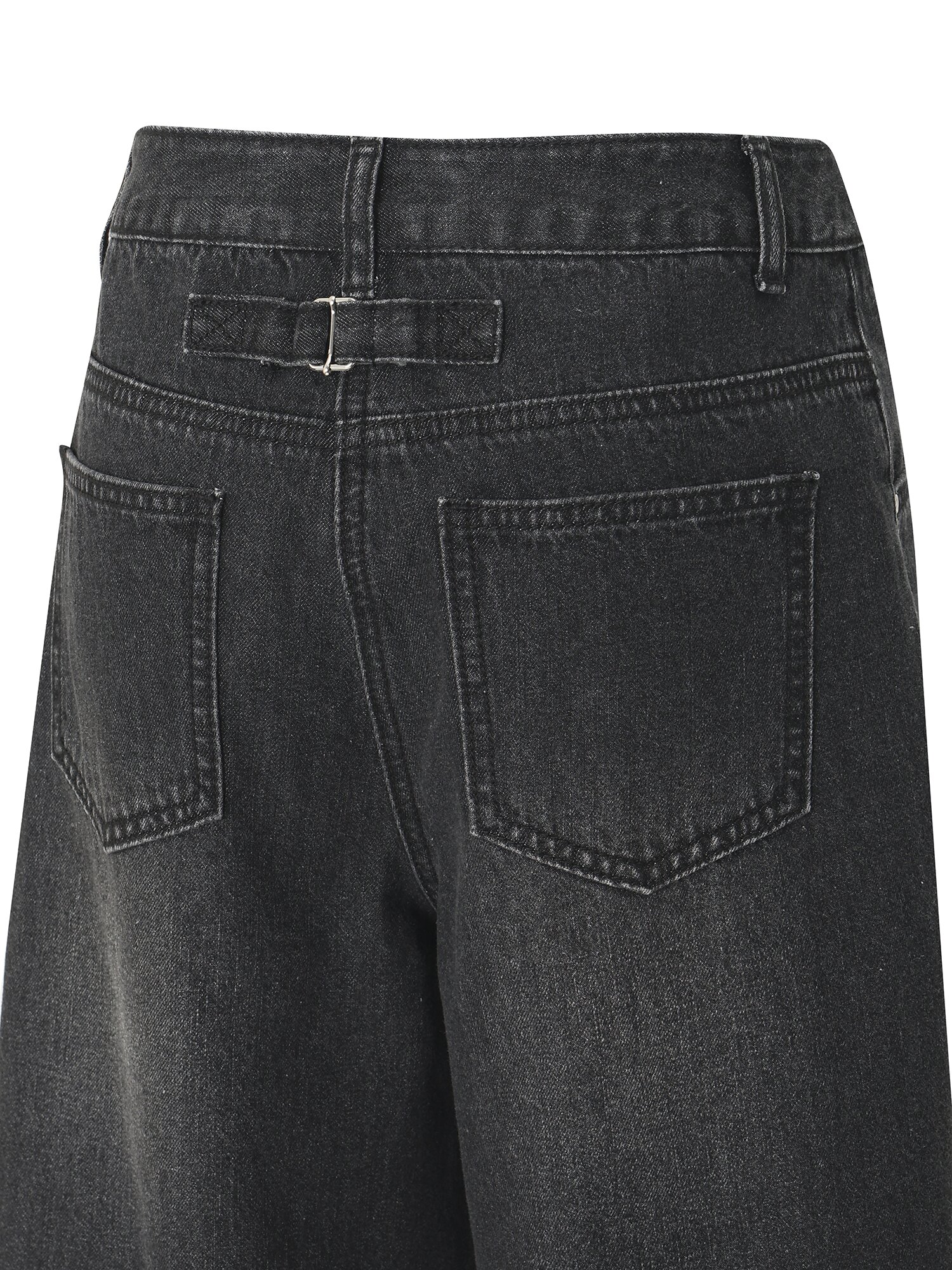 와이드핏 백 스트랩 데님팬츠 (BLACK)