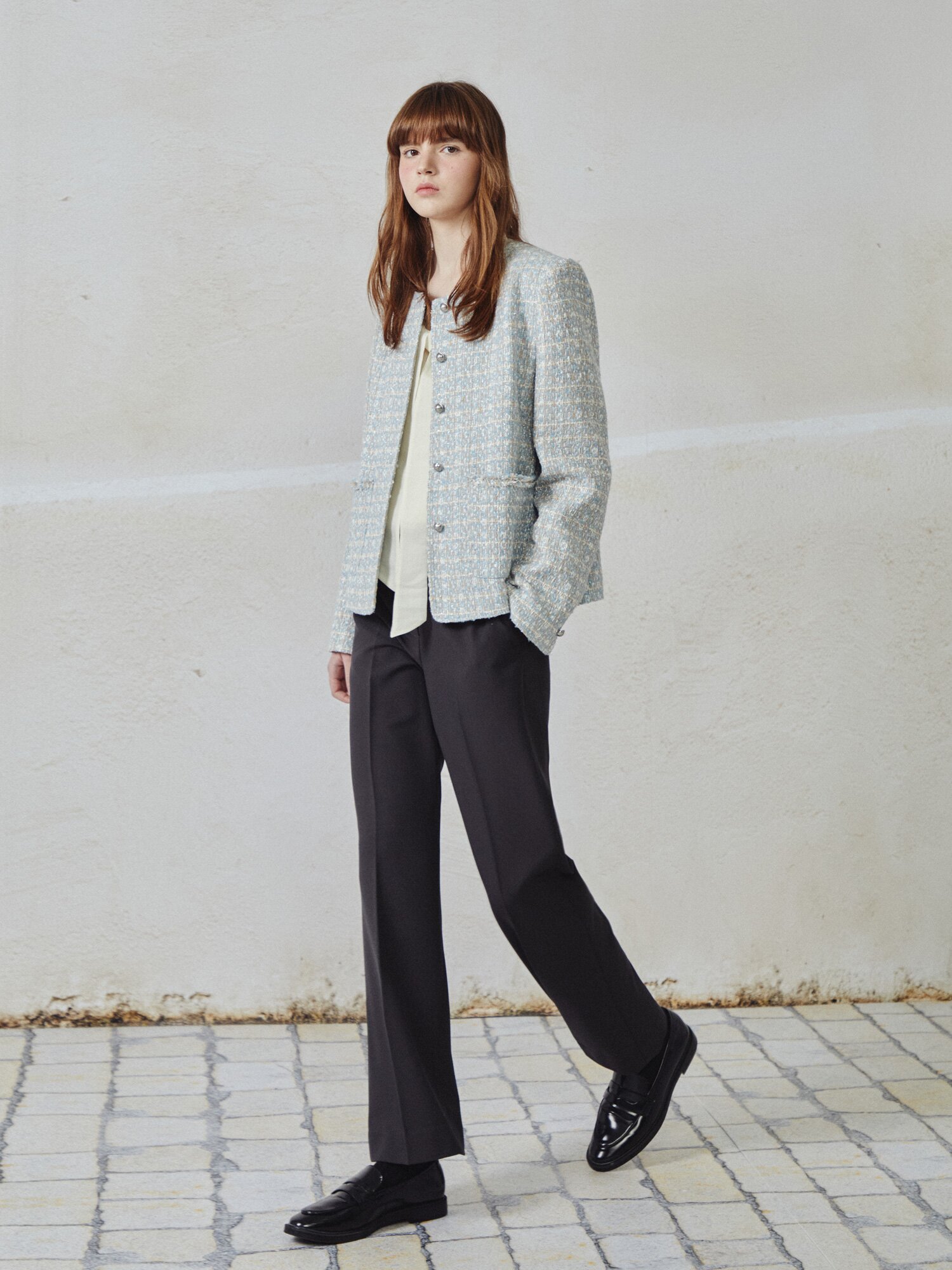 슬림 부츠컷 슬랙스 팬츠 (DARK GREY)