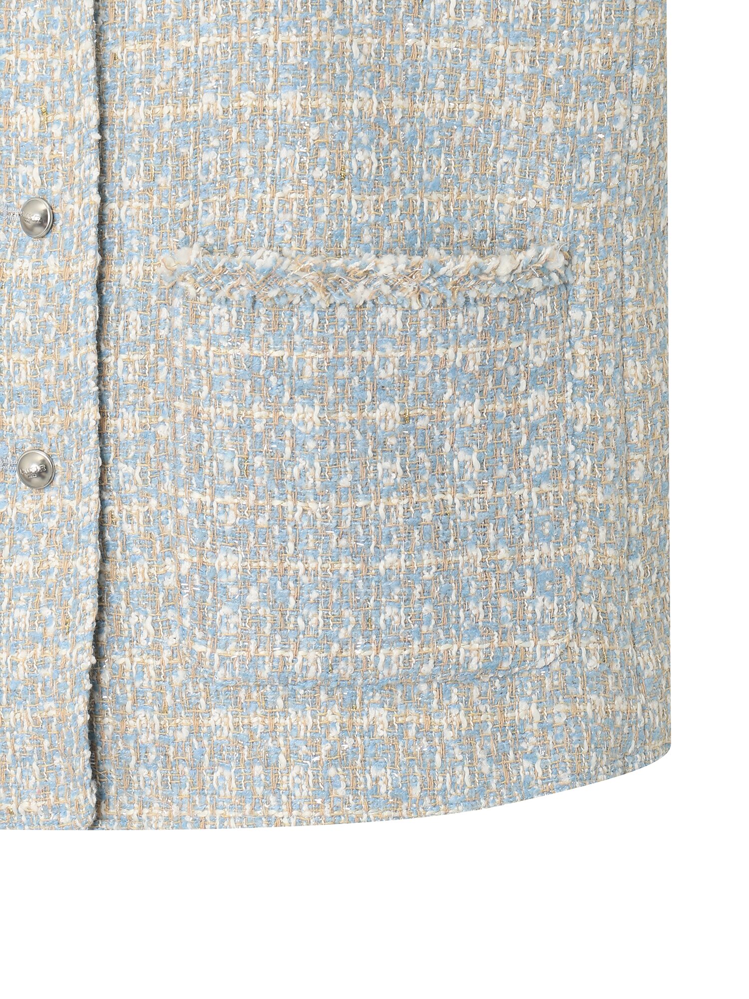 라운드넥 포켓 트위드 재킷 (SKY BLUE)