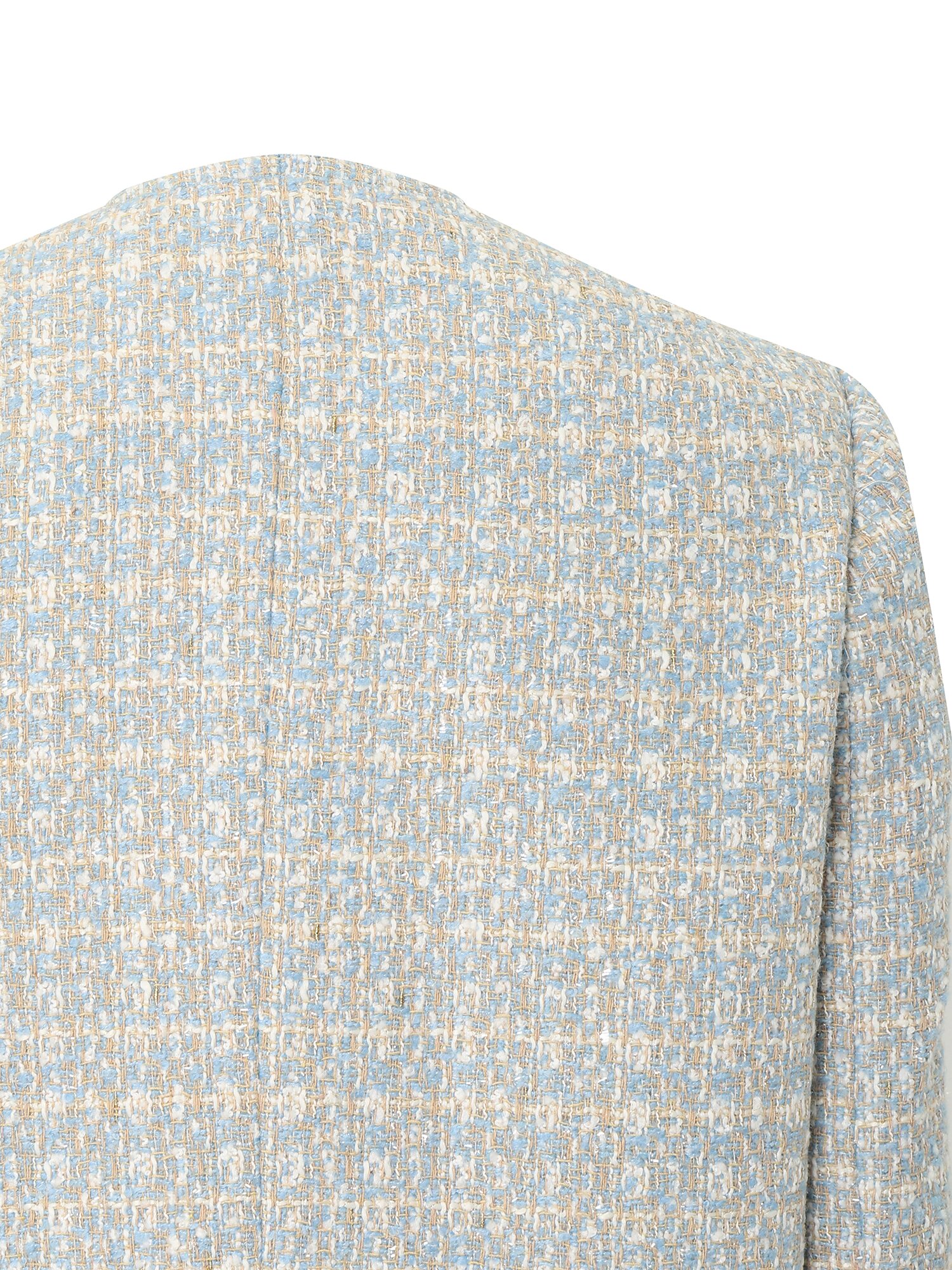 라운드넥 포켓 트위드 재킷 (SKY BLUE)