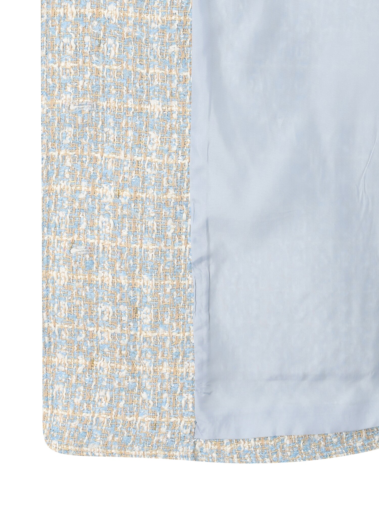 라운드넥 포켓 트위드 재킷 (SKY BLUE)