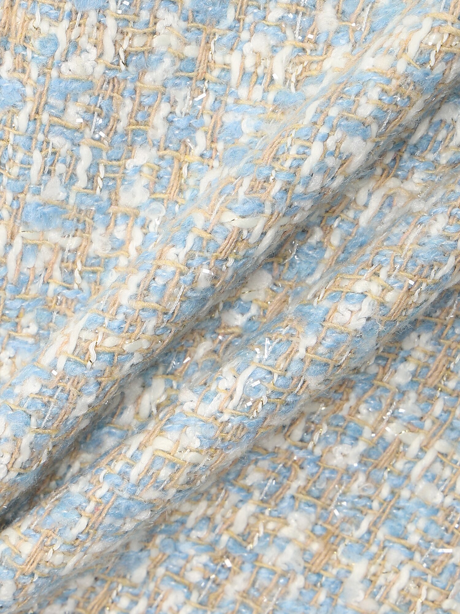 라운드넥 포켓 트위드 재킷 (SKY BLUE)