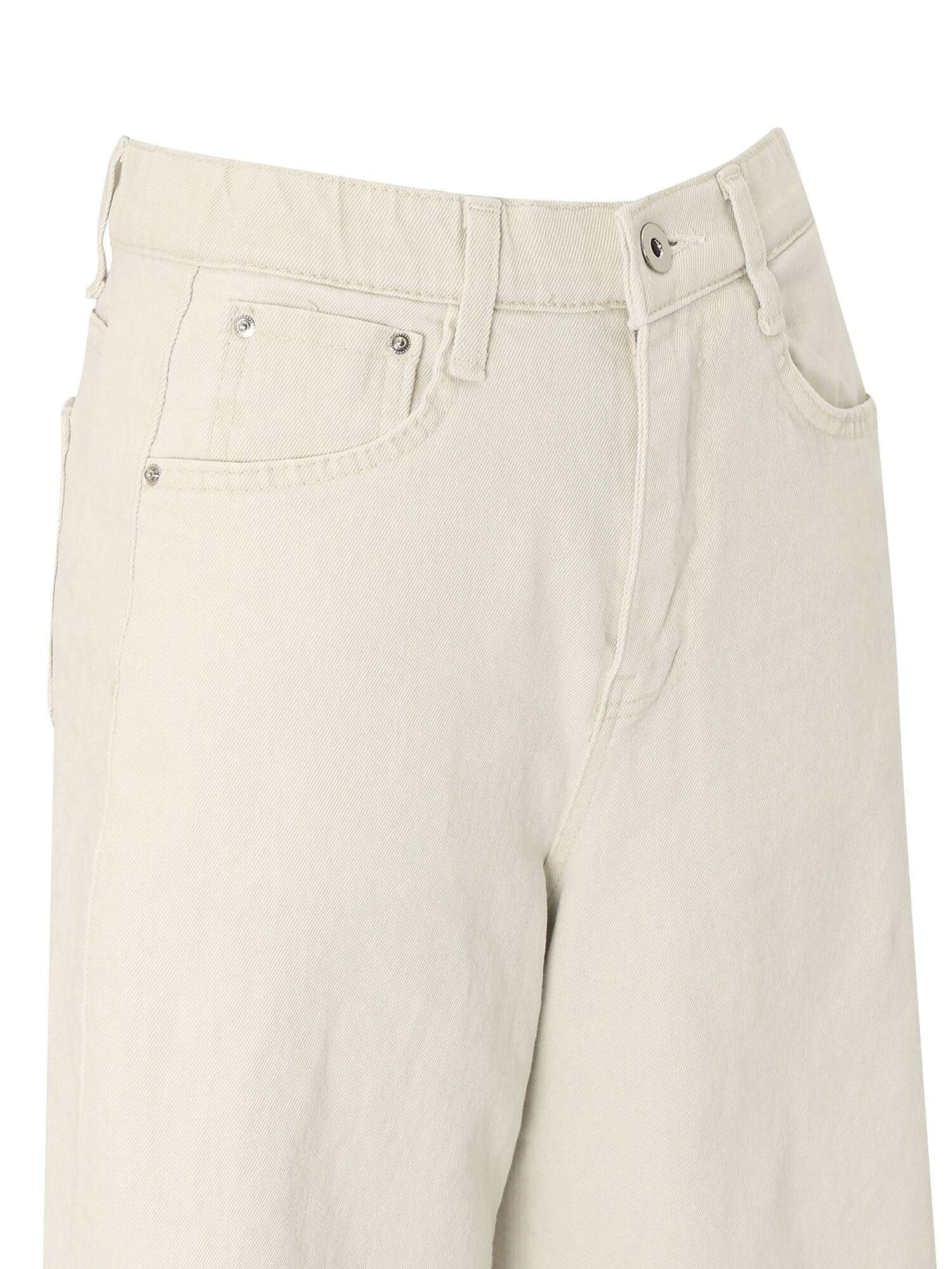 커팅 와이드핏 데님팬츠 (IVORY)