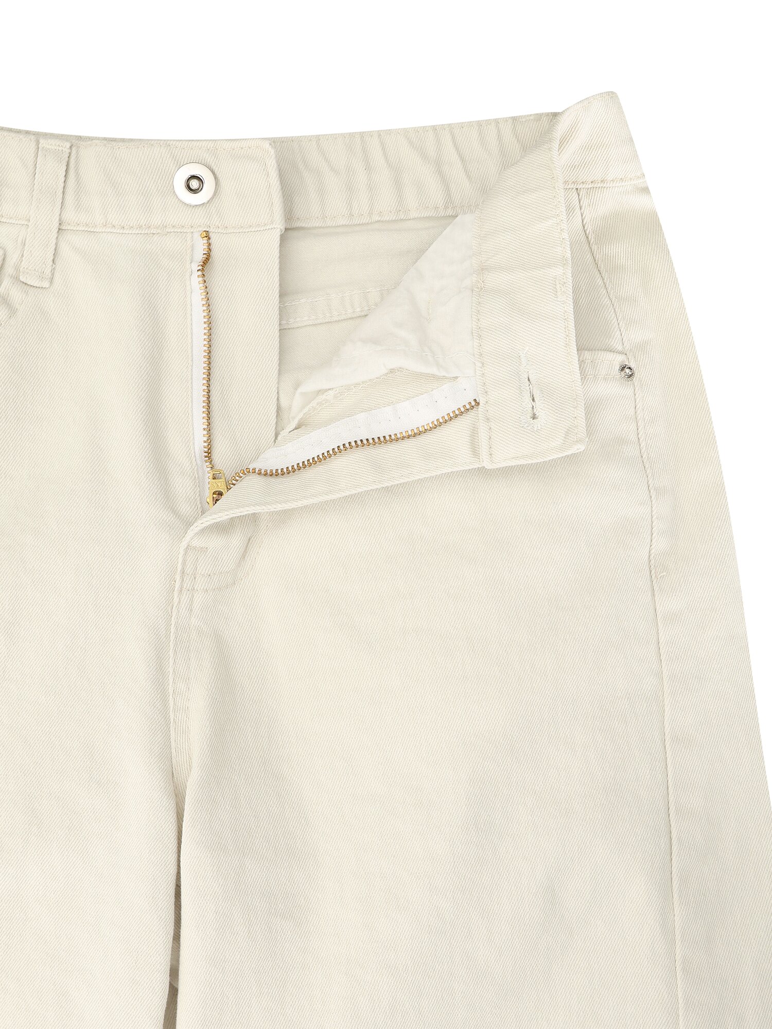 커팅 와이드핏 데님팬츠 (IVORY)