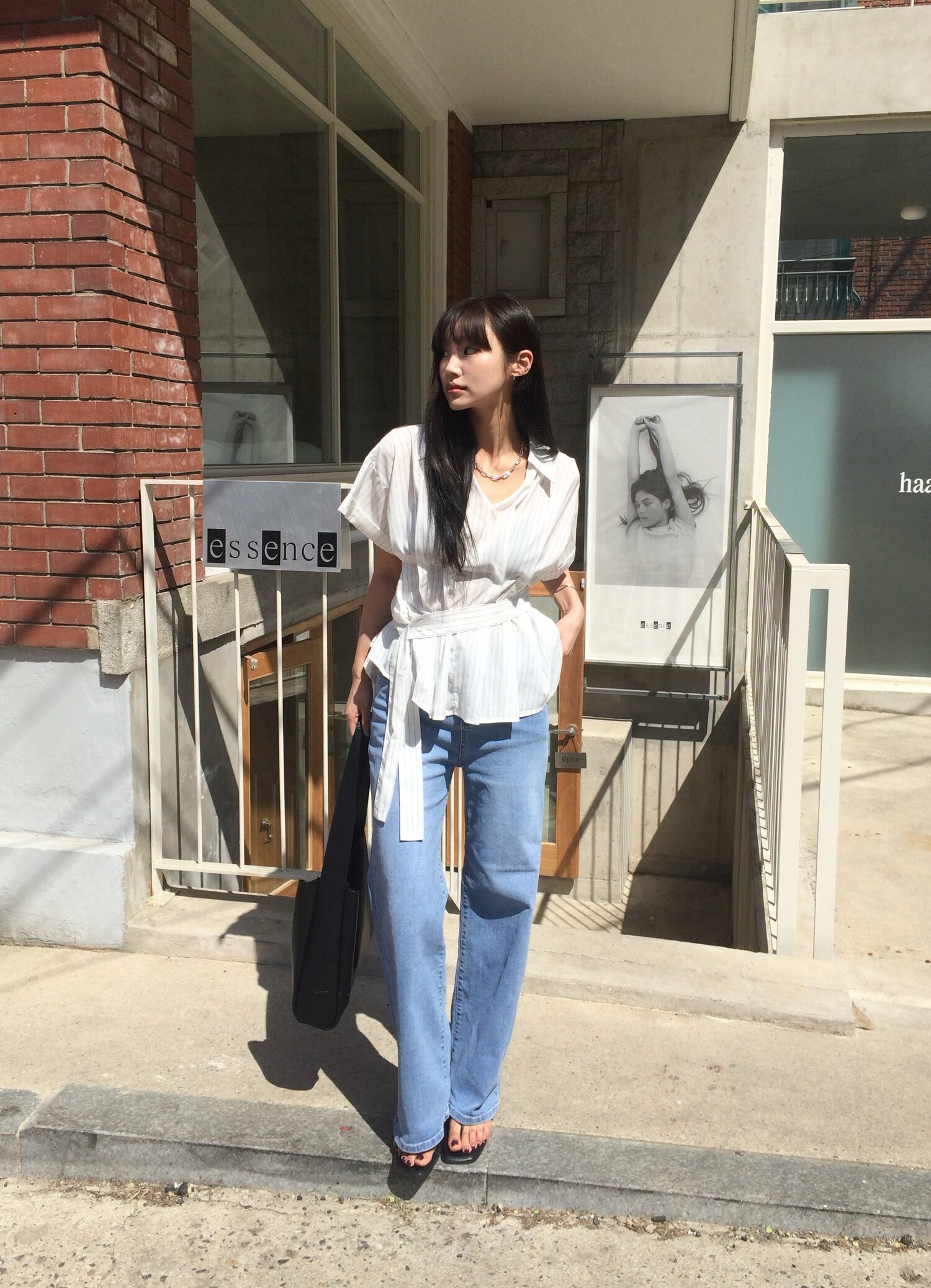 밴딩 워싱 데님팬츠 (LIGHT BLUE)