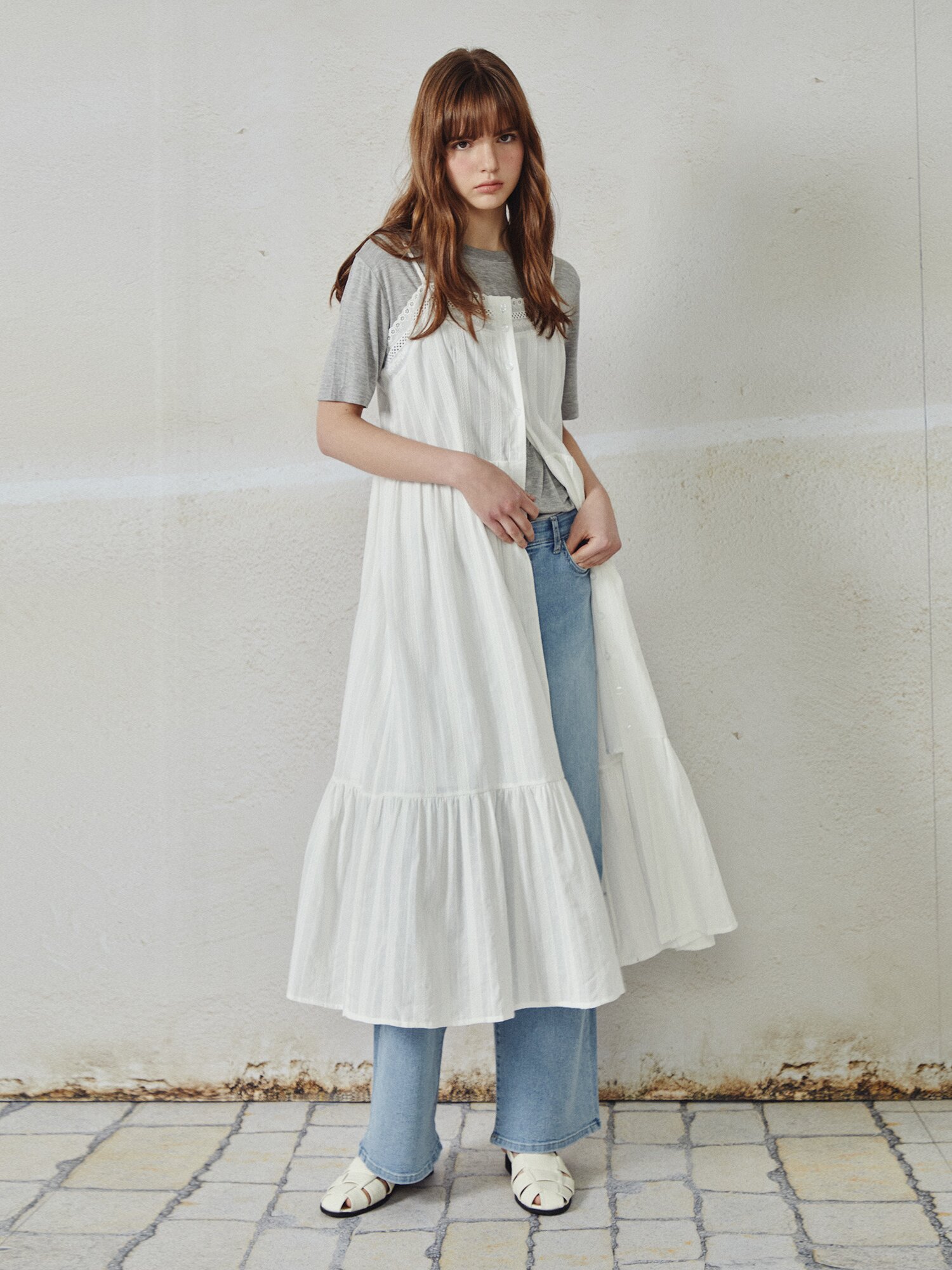 밴딩 워싱 데님팬츠 (LIGHT BLUE)