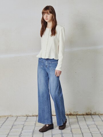 아웃포켓 워싱 데님팬츠 