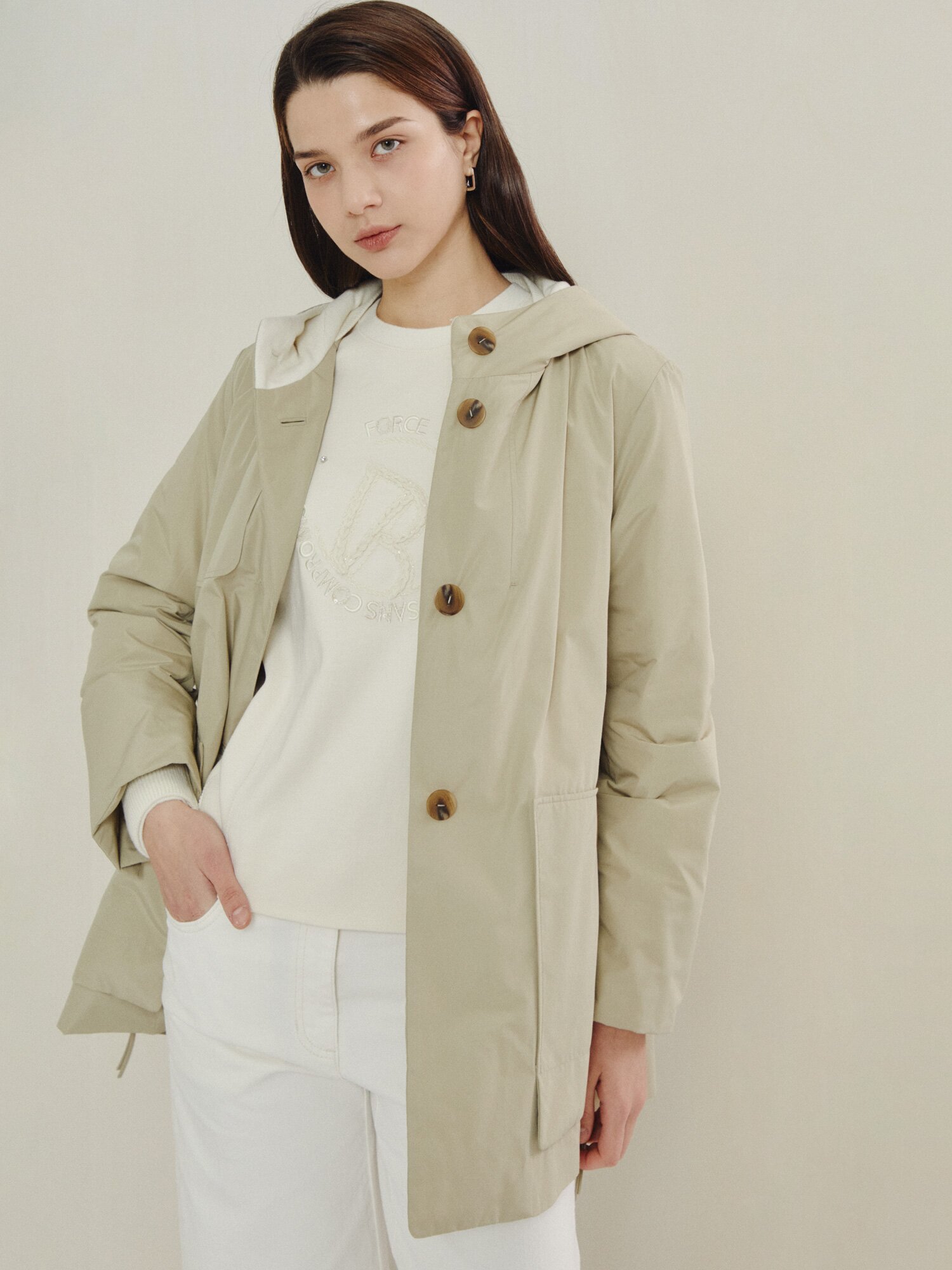 데일리 컴포트 후드 점퍼 (BEIGE)