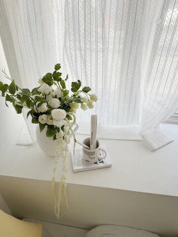 비쥬 레이스 자수 커튼