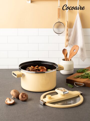 고요 IH 저압냄비 6L 파스텔 옐로우