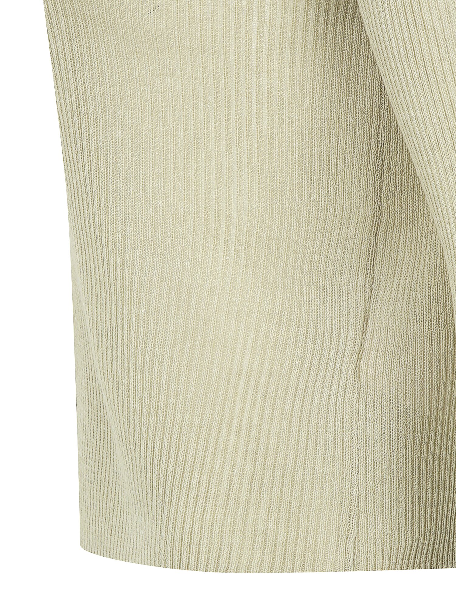 린넨 골지 슬릿넥 크롭 가디건 (LIGHT KHAKI)