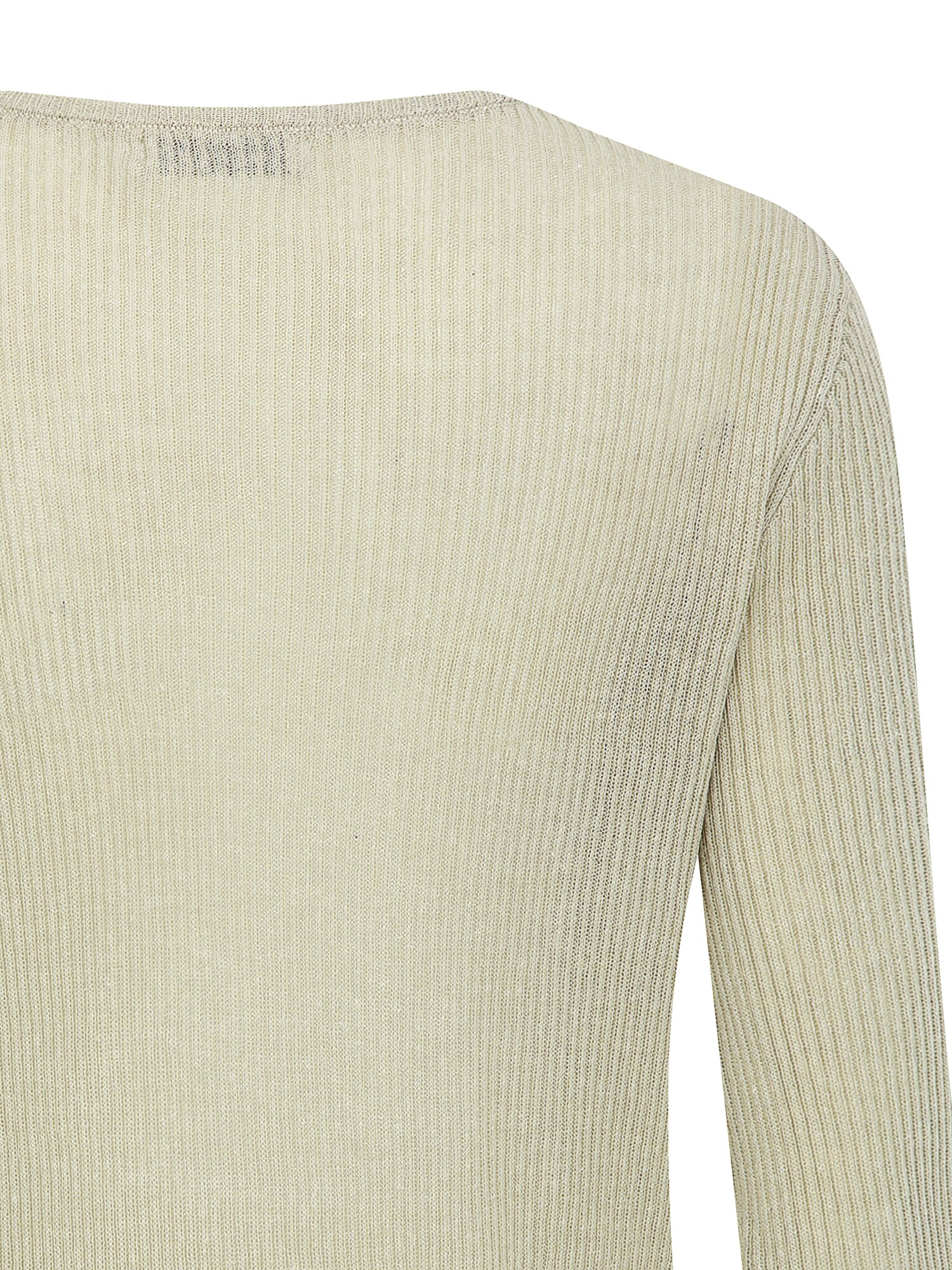 린넨 골지 슬릿넥 크롭 가디건 (LIGHT KHAKI)