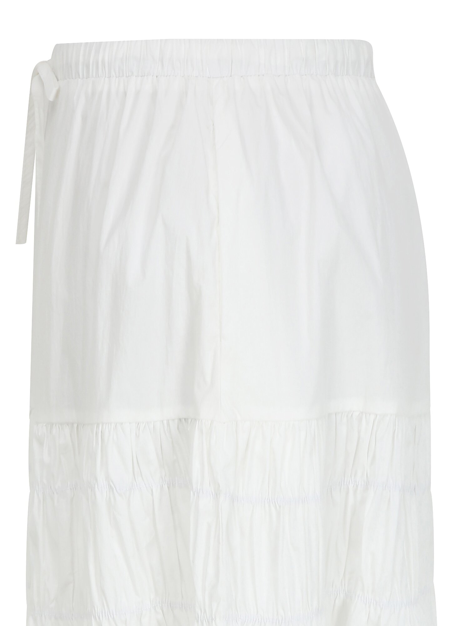 코튼 티어드 밴딩 스커트 (WHITE)